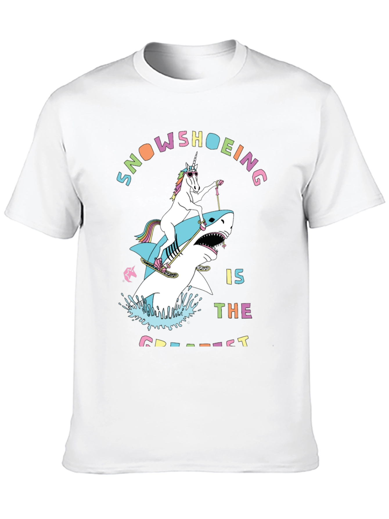 Snowshoeing Unicorn Shark Graphic Tee