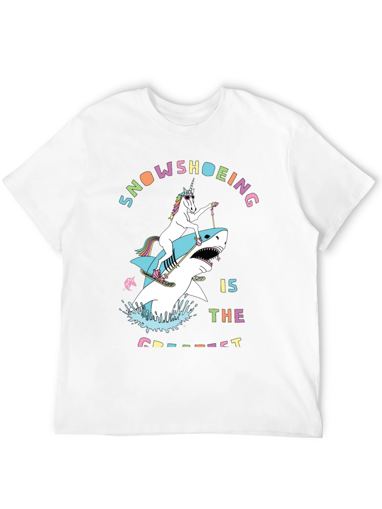 Snowshoeing Unicorn Shark Graphic Tee