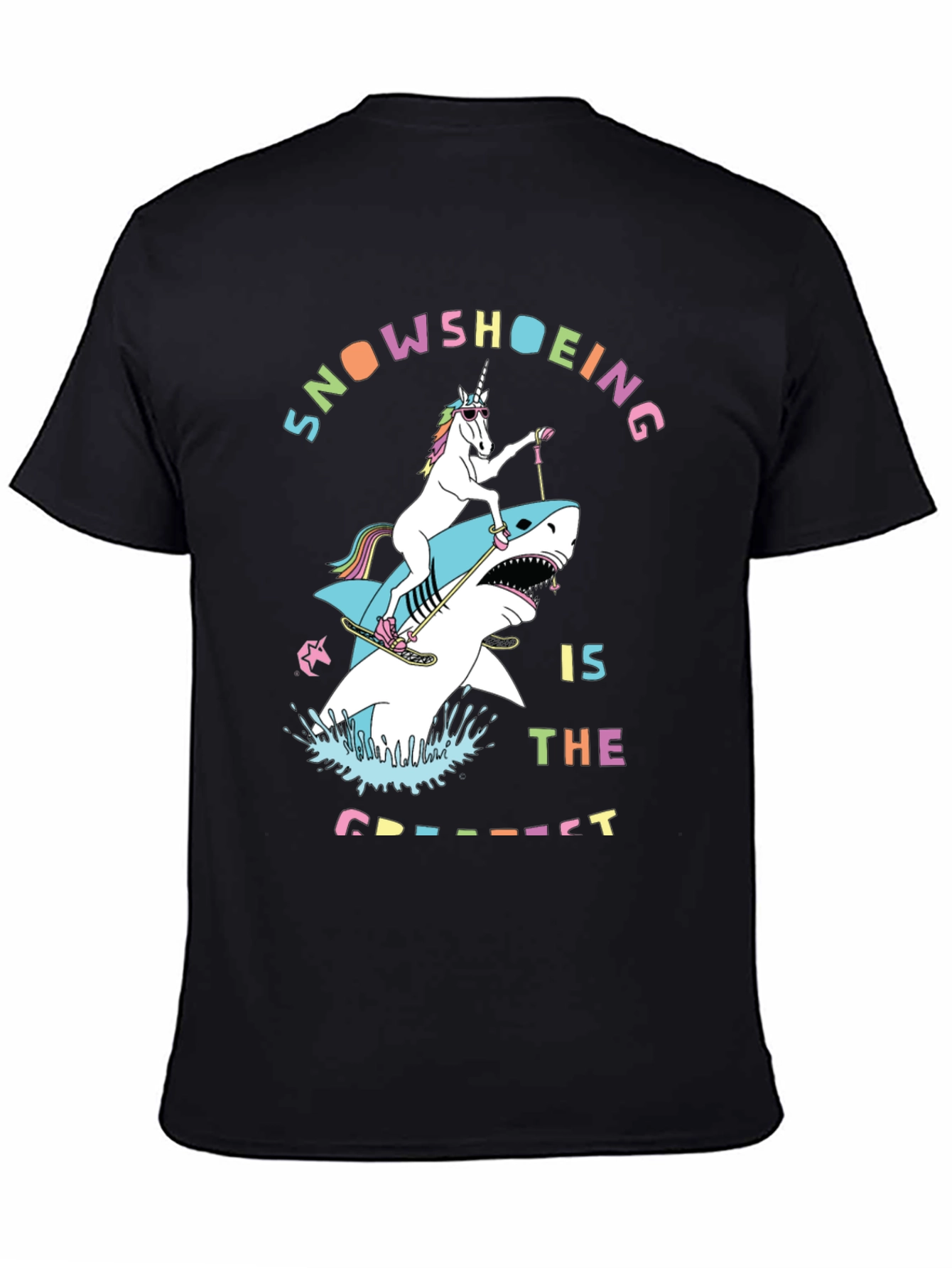 Snowshoeing Unicorn Shark Graphic Tee