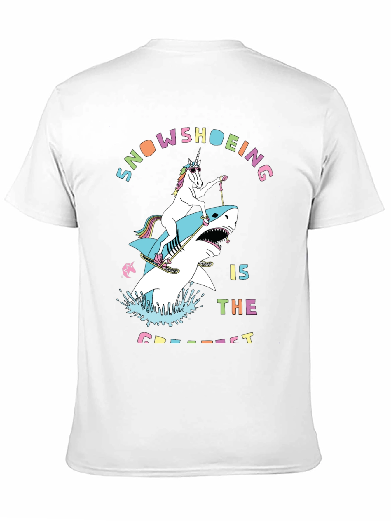 Snowshoeing Unicorn Shark Graphic Tee