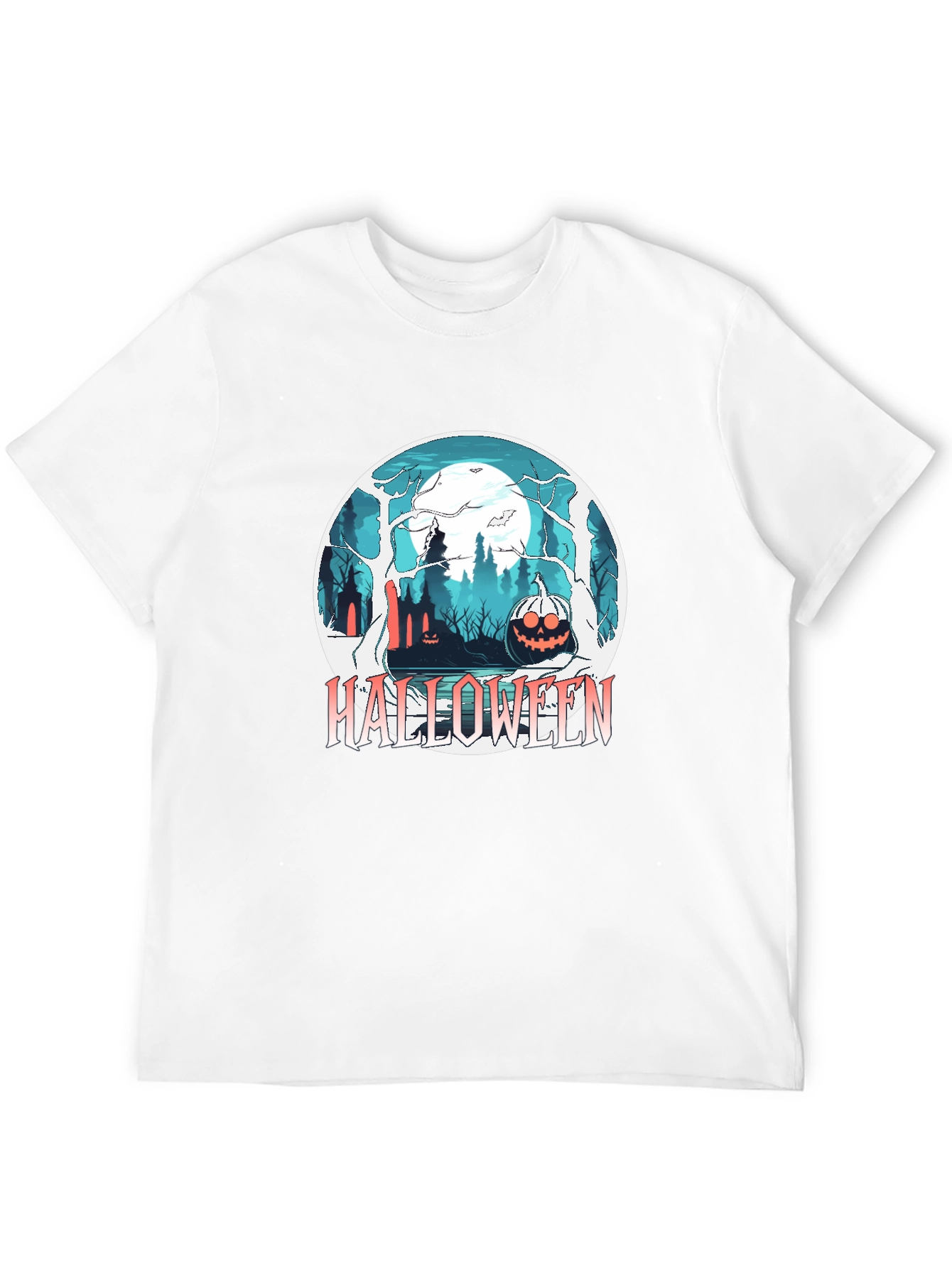 Halloween Forest Graphic Black T-Shirt
