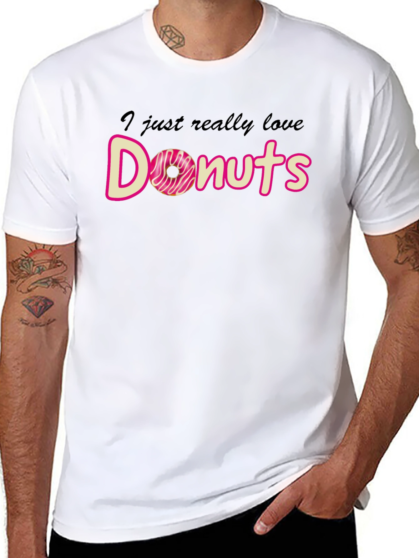 I Love Donuts T-Shirt Funny Graphic Tee