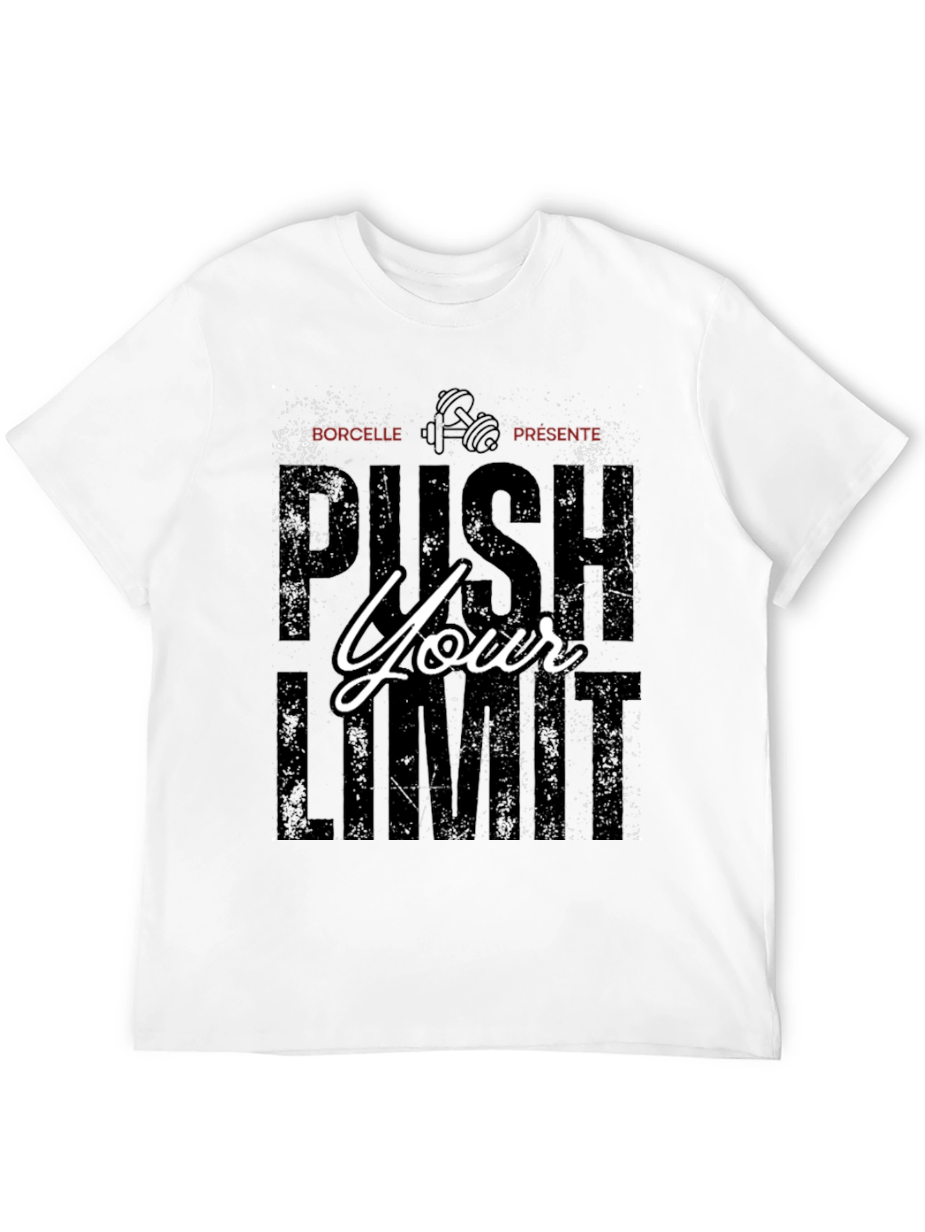 Push Your Limit Black Graphic T-Shirt