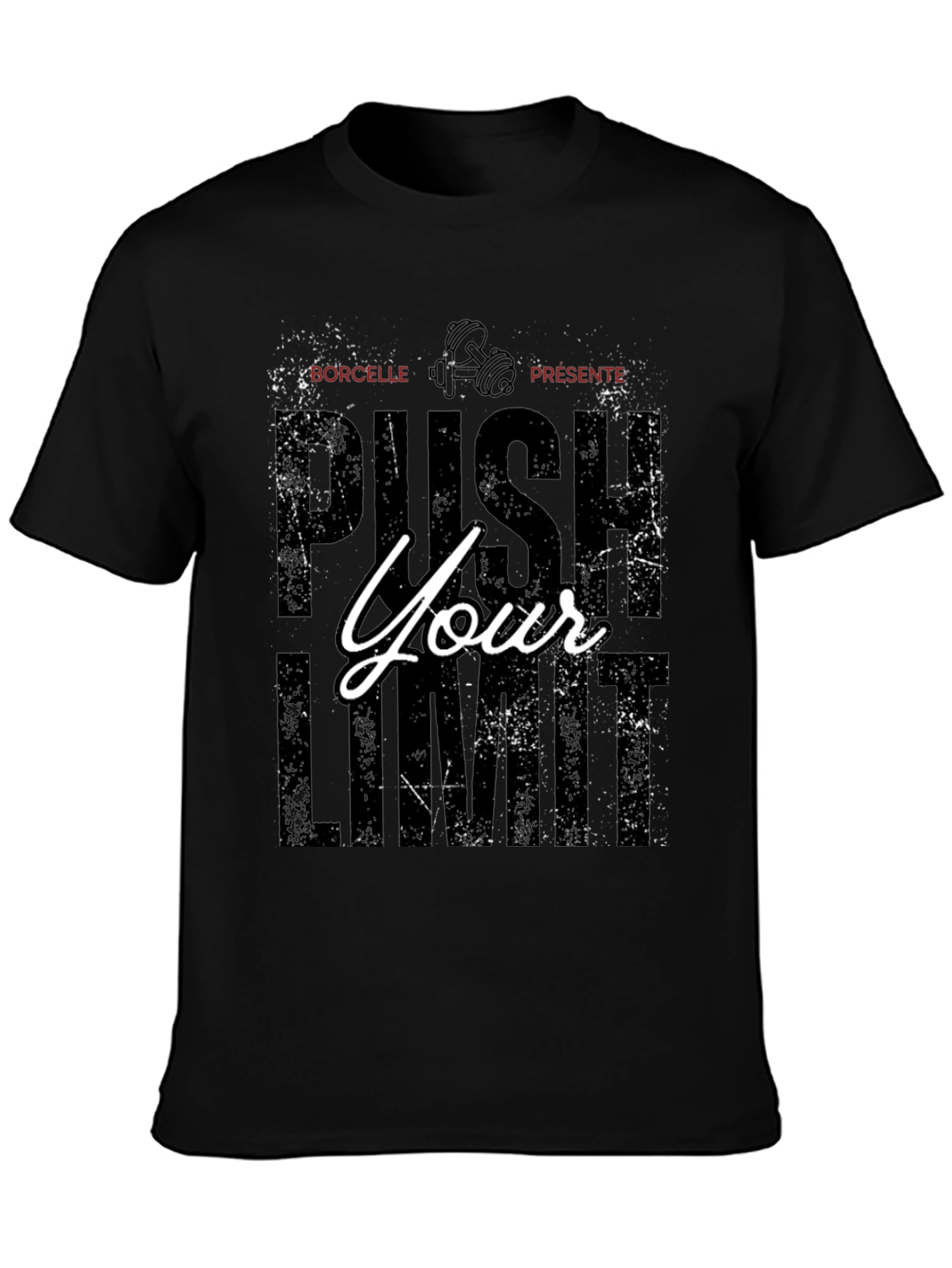 Push Your Limit Black Graphic T-Shirt