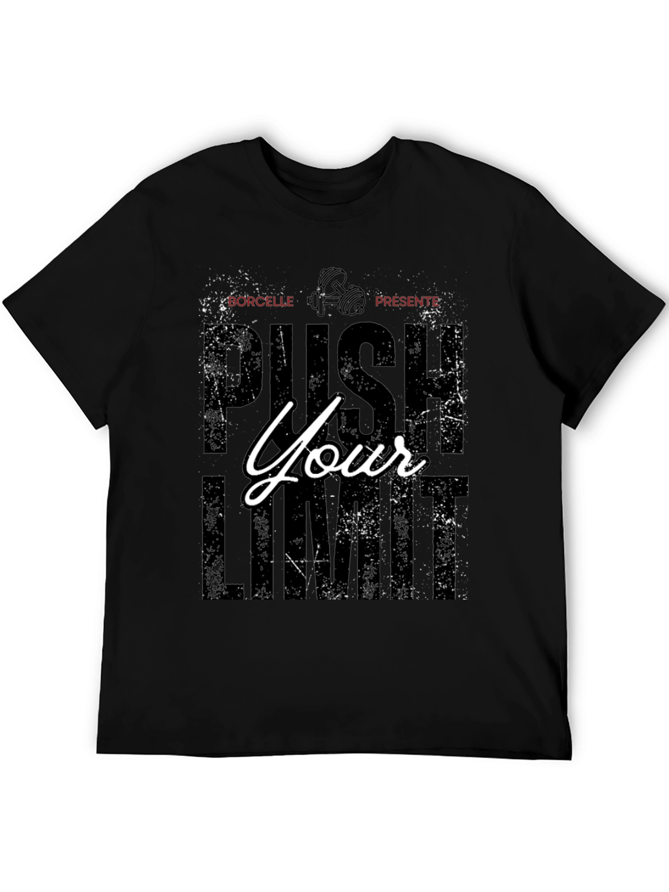 Push Your Limit Black Graphic T-Shirt