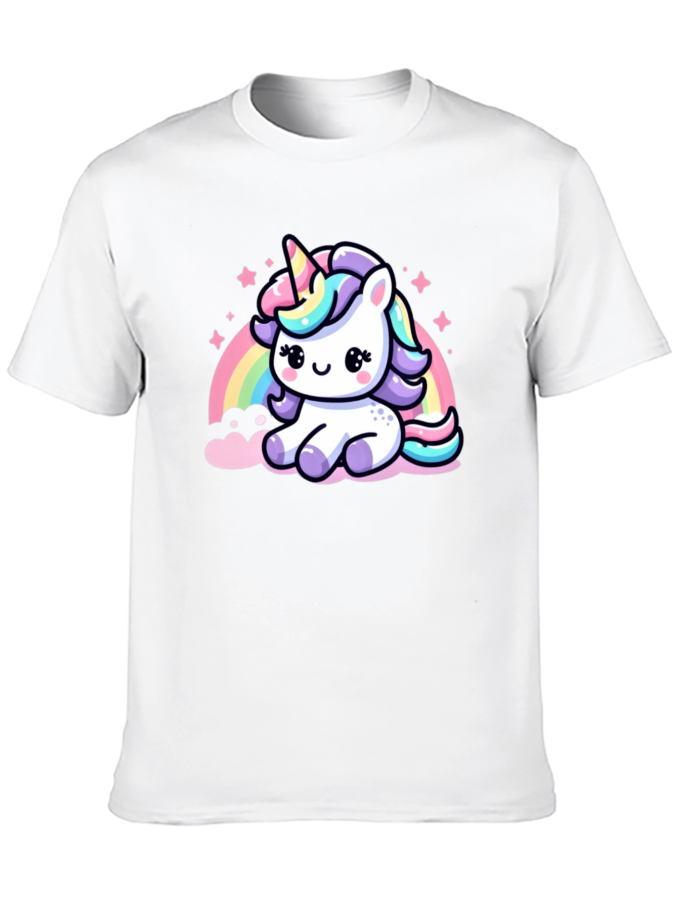Cute Unicorn Graphic Black T-Shirt