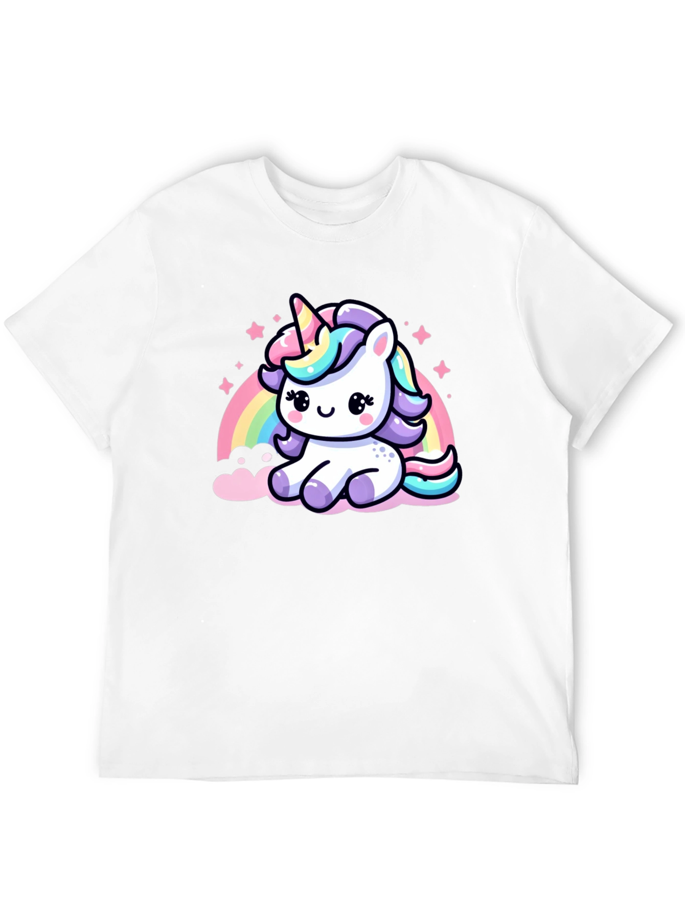 Cute Unicorn Graphic Black T-Shirt
