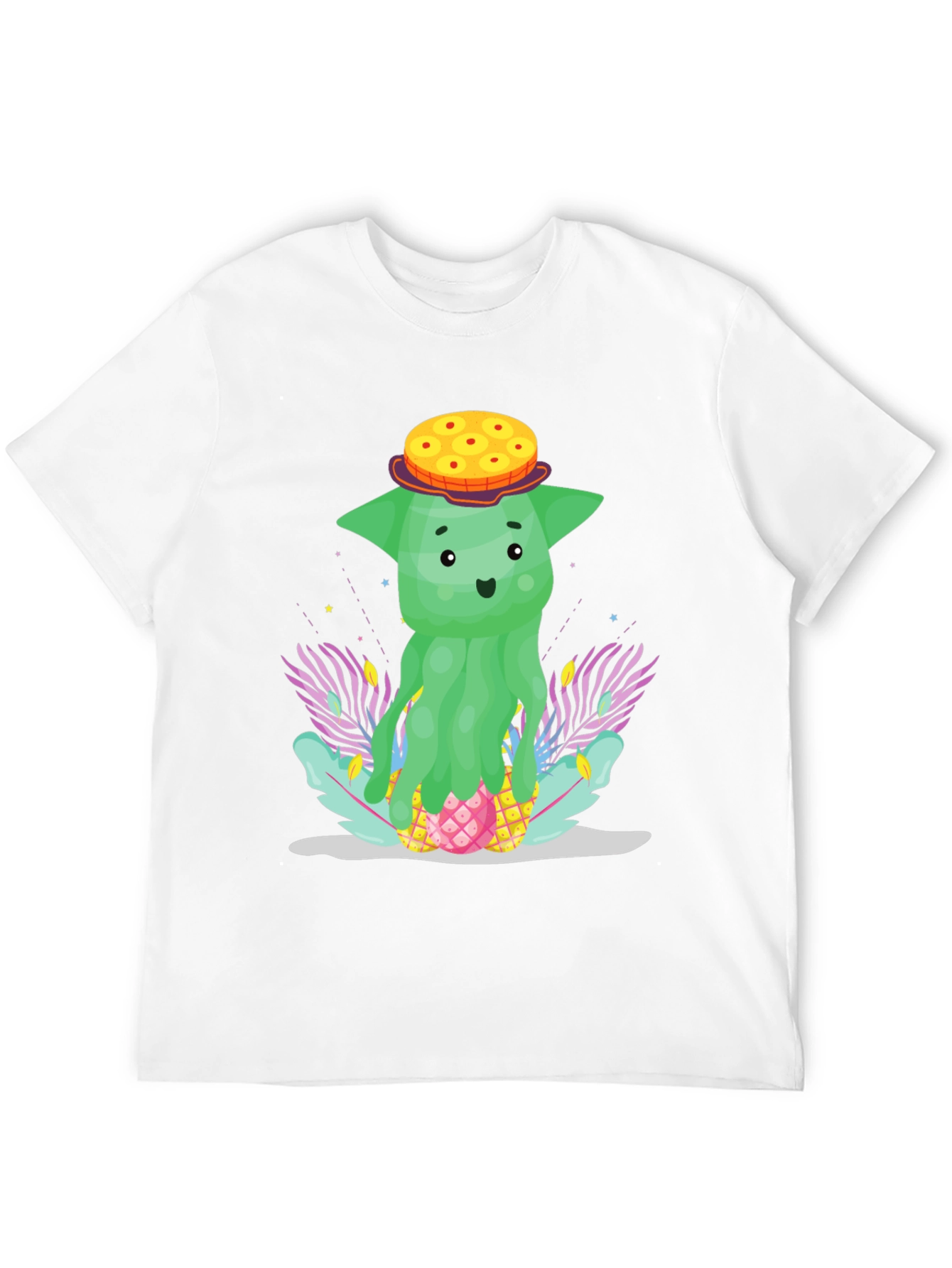 Funky Pineapple Head T-Shirt - Tropical Cartoon Tee