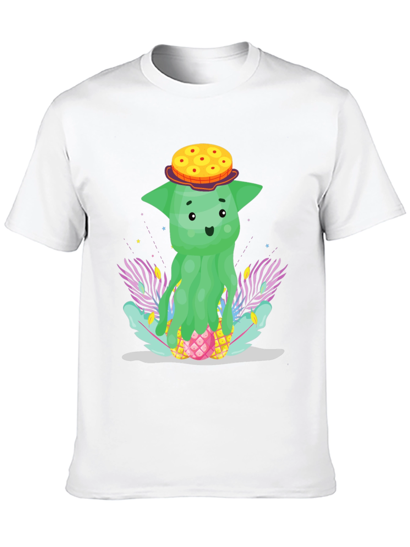 Funky Pineapple Head T-Shirt - Tropical Cartoon Tee