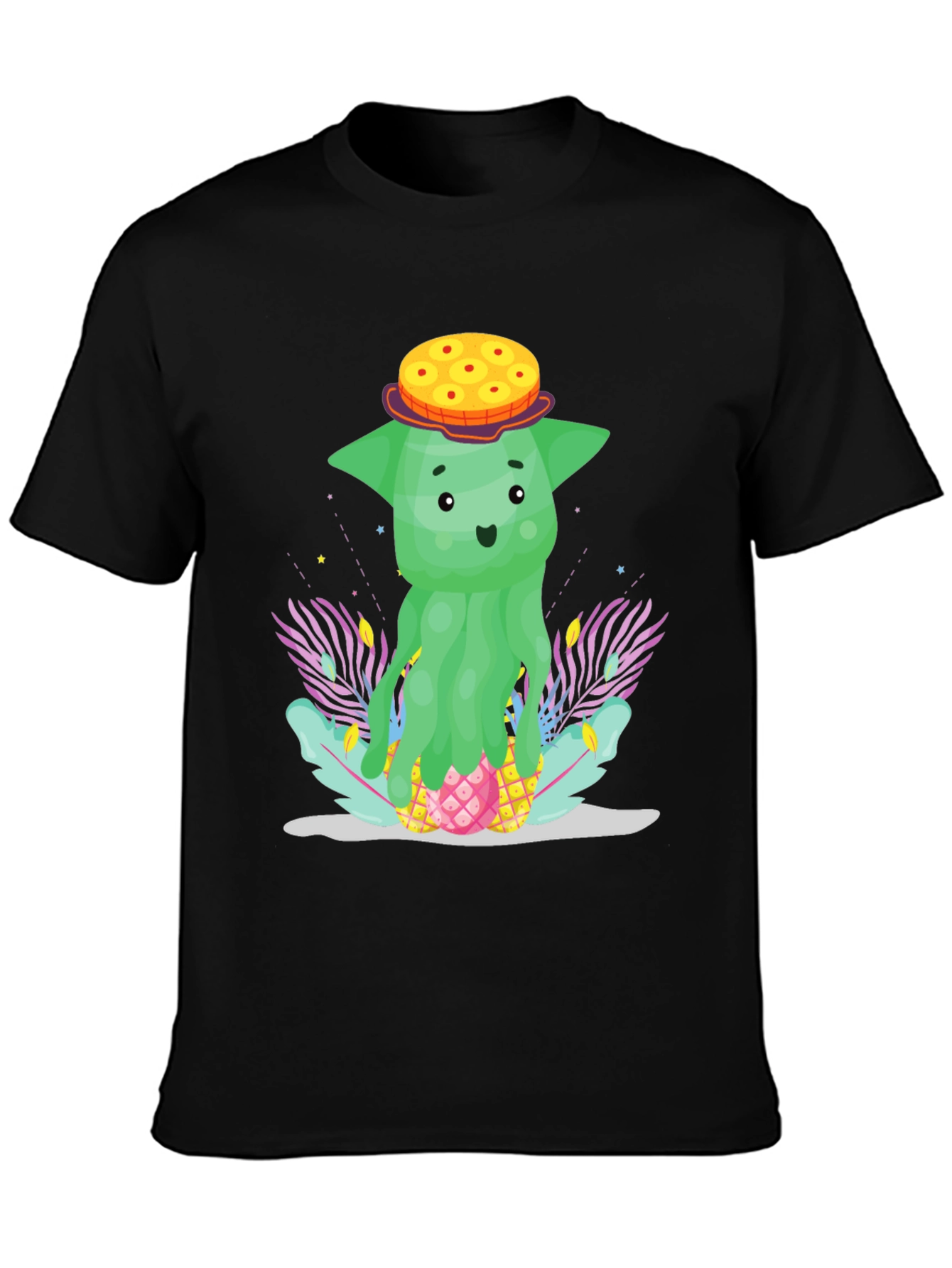 Funky Pineapple Head T-Shirt - Tropical Cartoon Tee