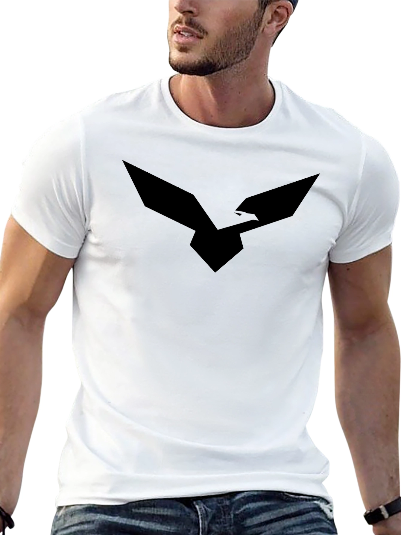 Black T-Shirt with Bird Logo