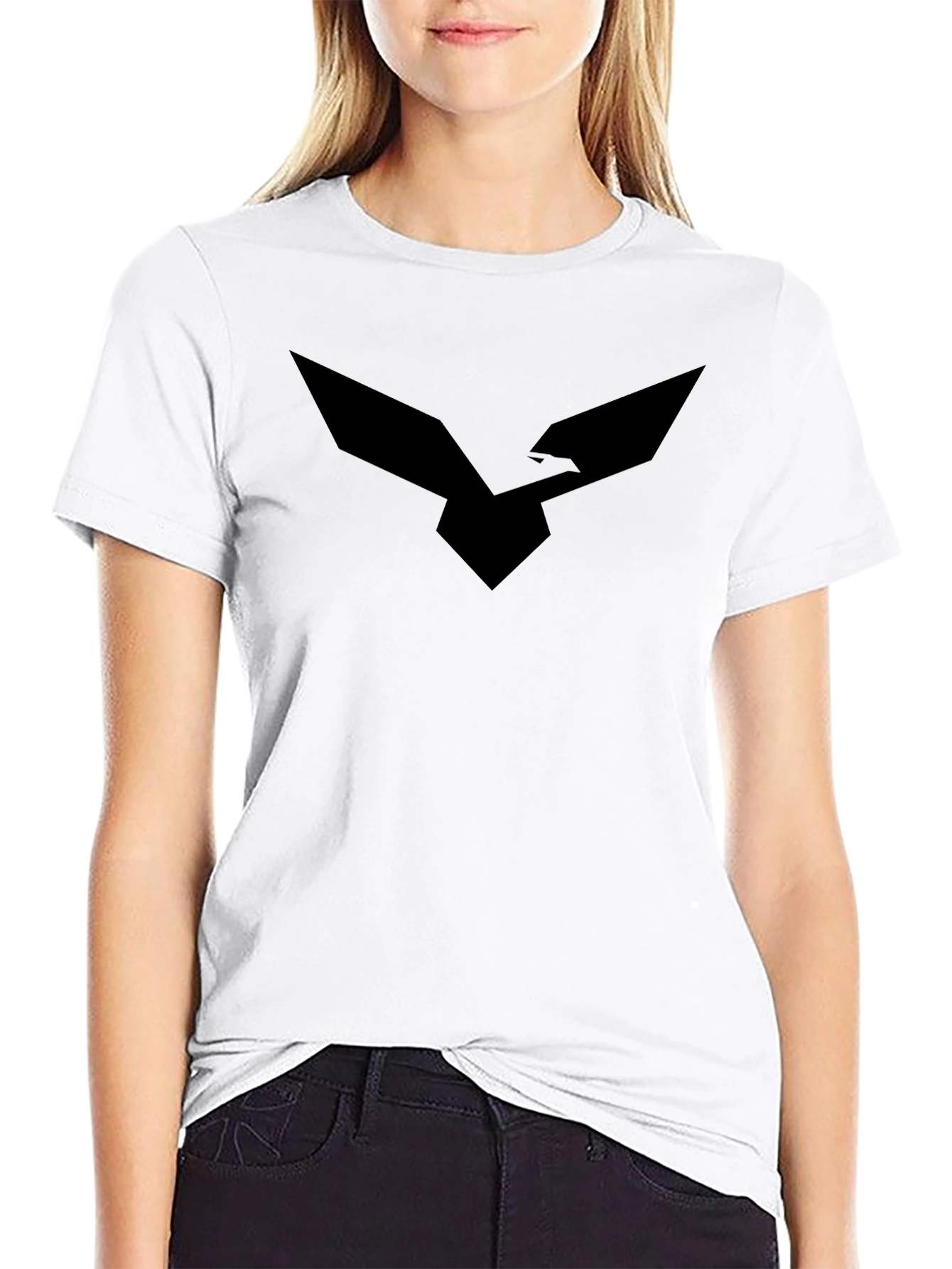 Black T-Shirt with Bird Logo