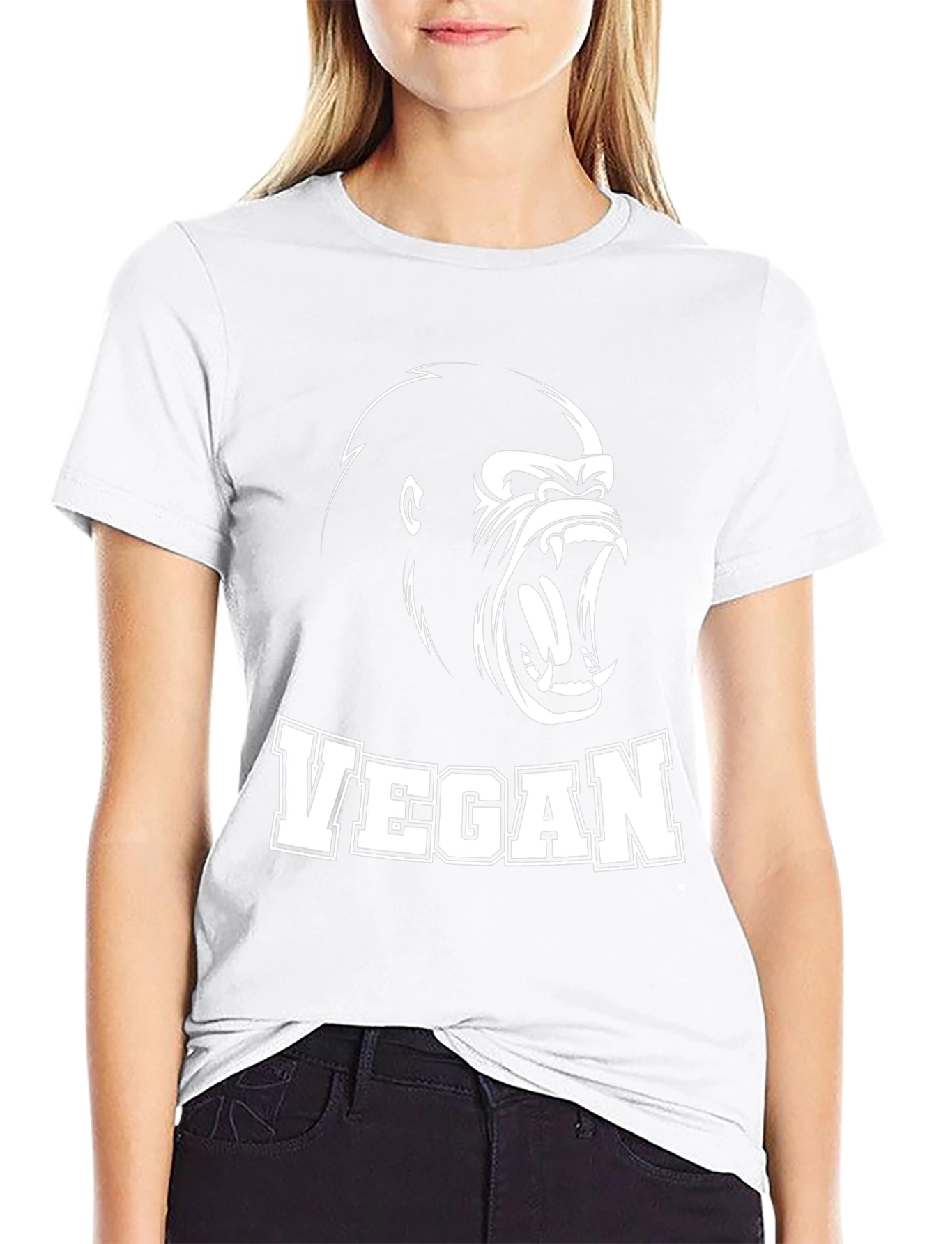 Vegan Gorilla Graphic T-Shirt - Black
