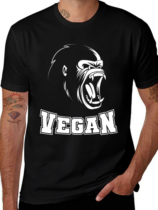 Vegan Gorilla Graphic T-Shirt - Black