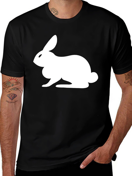 Rabbit Graphic Tee - Black Casual T-Shirt