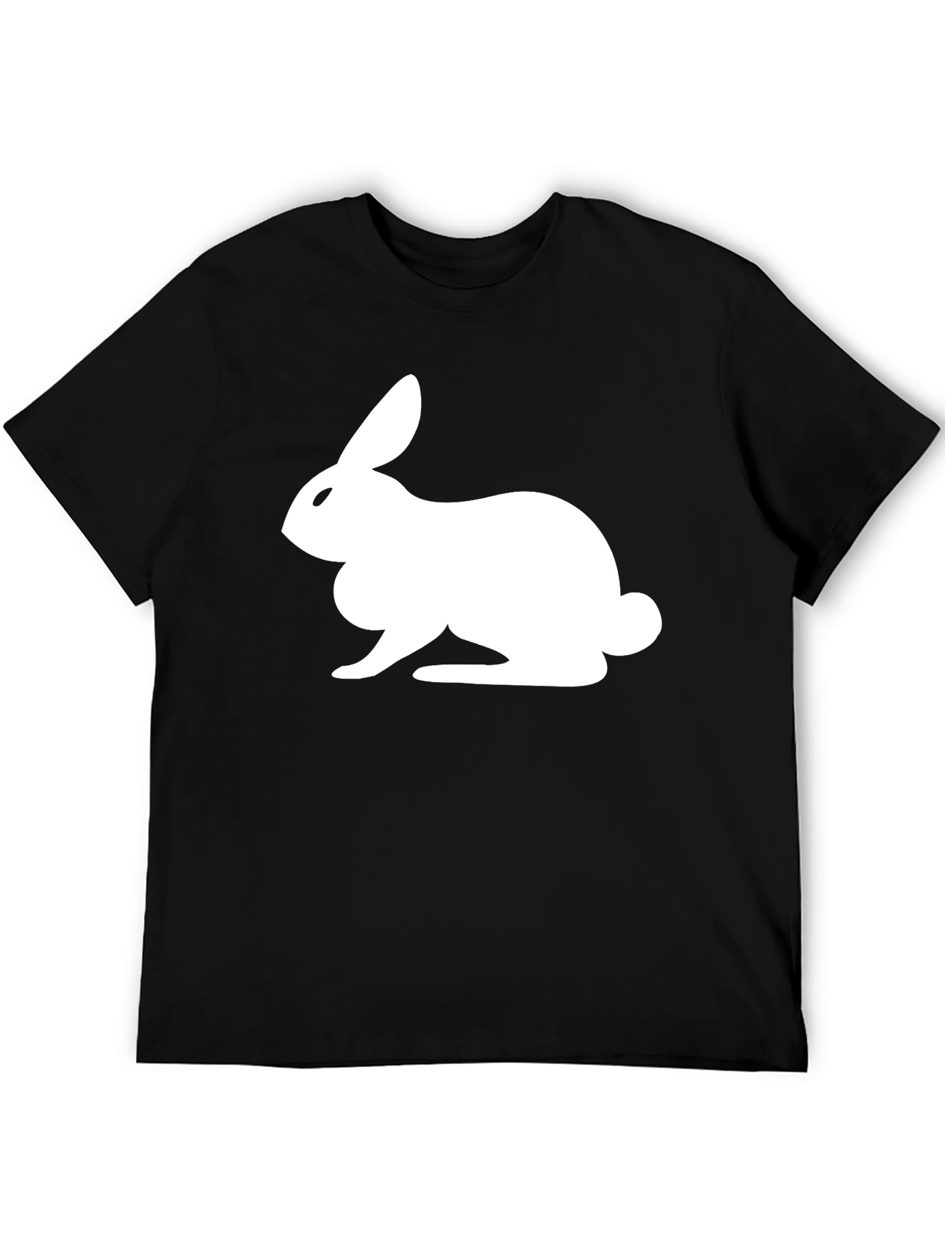 Rabbit Graphic Tee - Black Casual T-Shirt