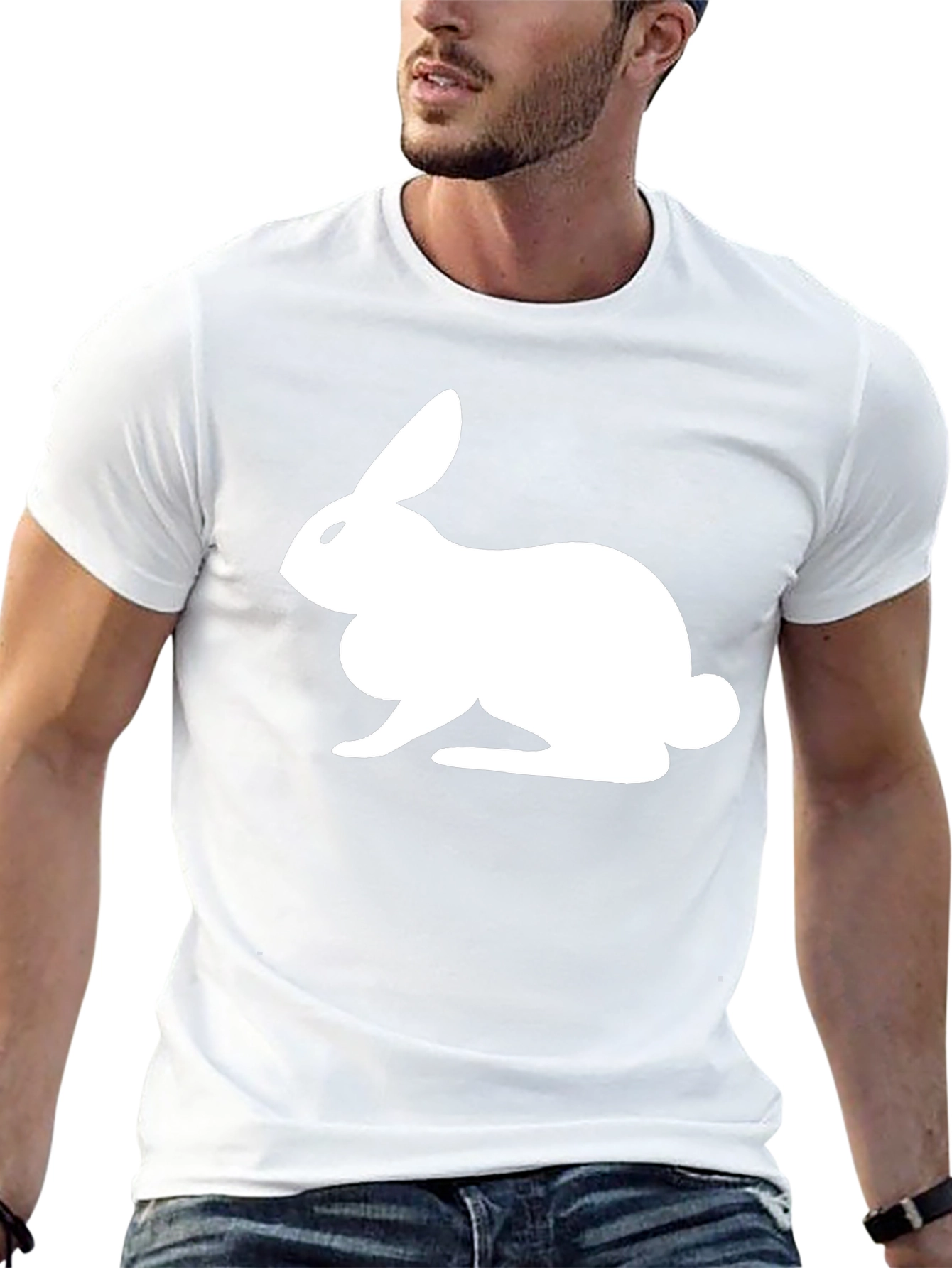 Rabbit Graphic Tee - Black Casual T-Shirt
