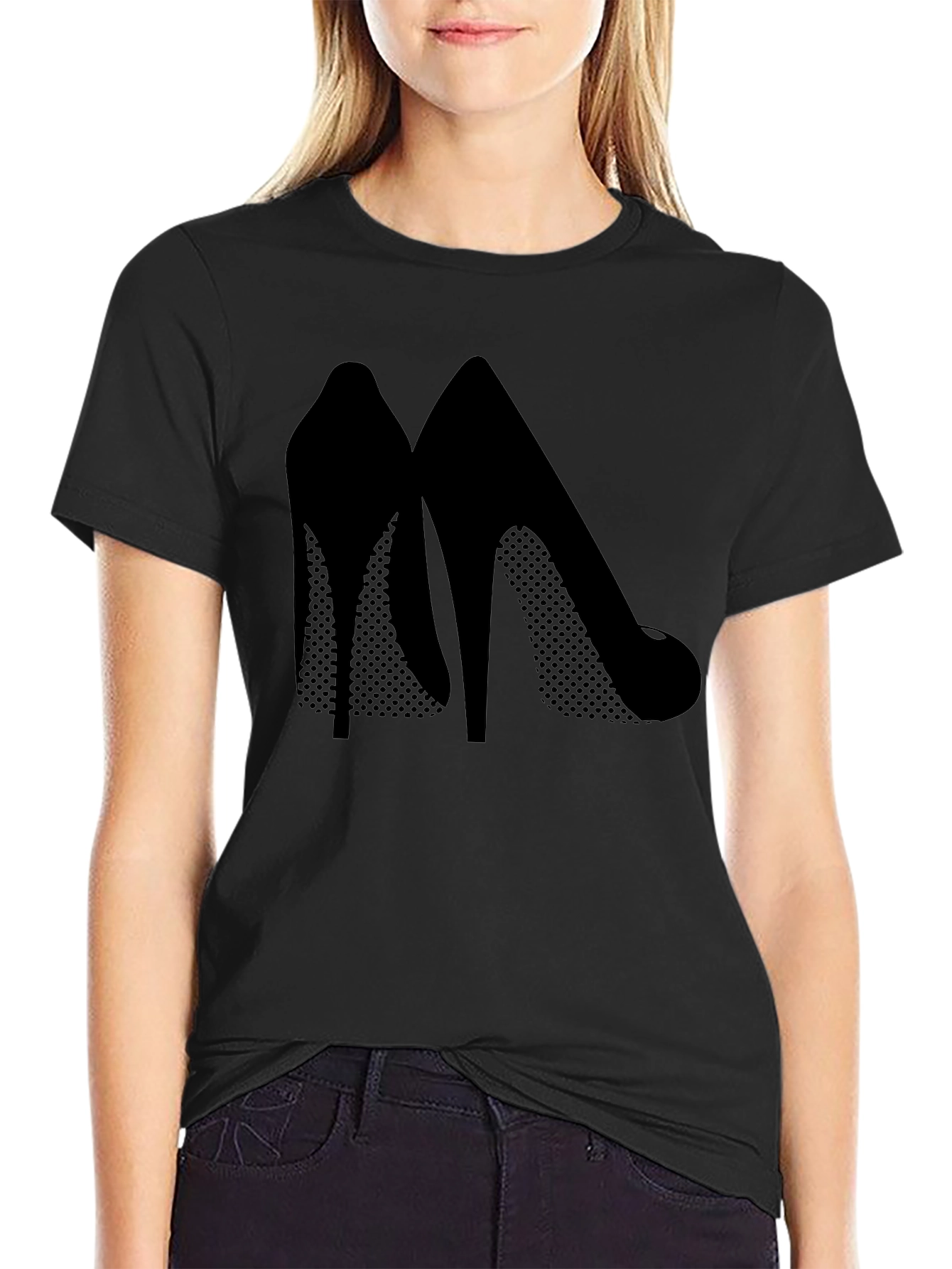 Stylish High Heel Silhouette Tee