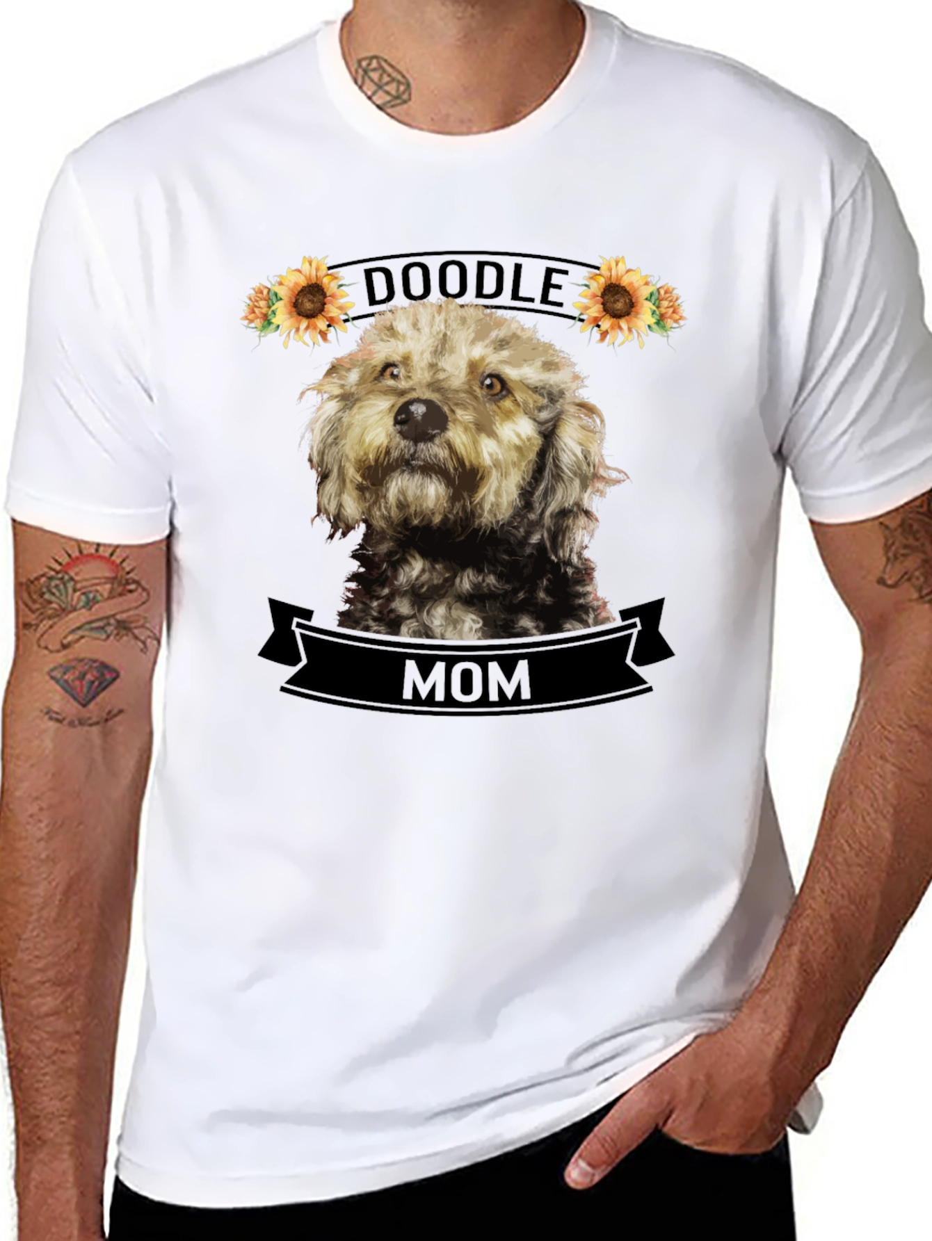 Doodle Mom T-Shirt - Sunflower Dog Lover Tee