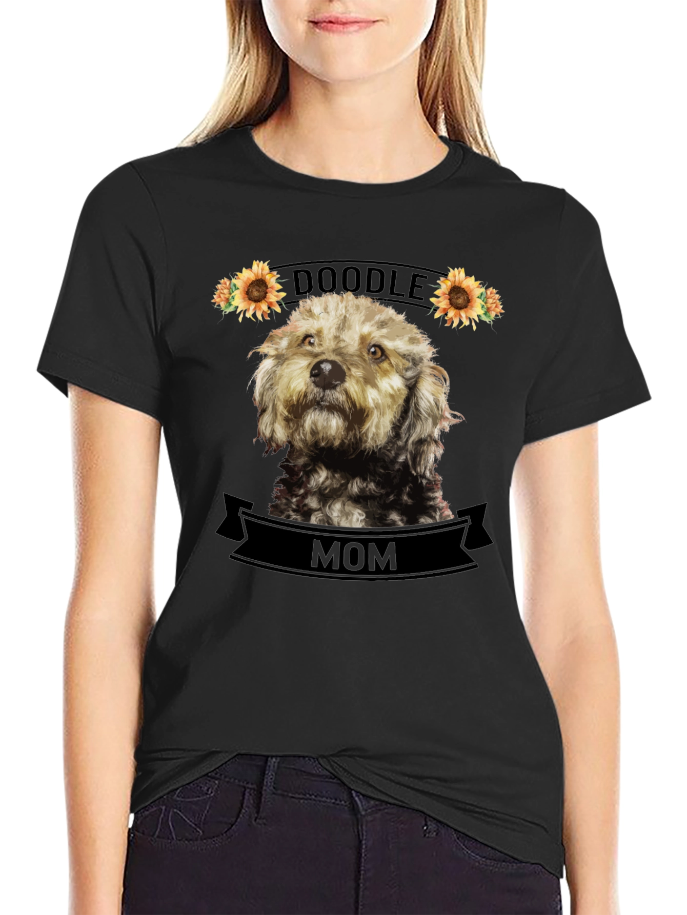 Doodle Mom T-Shirt - Sunflower Dog Lover Tee