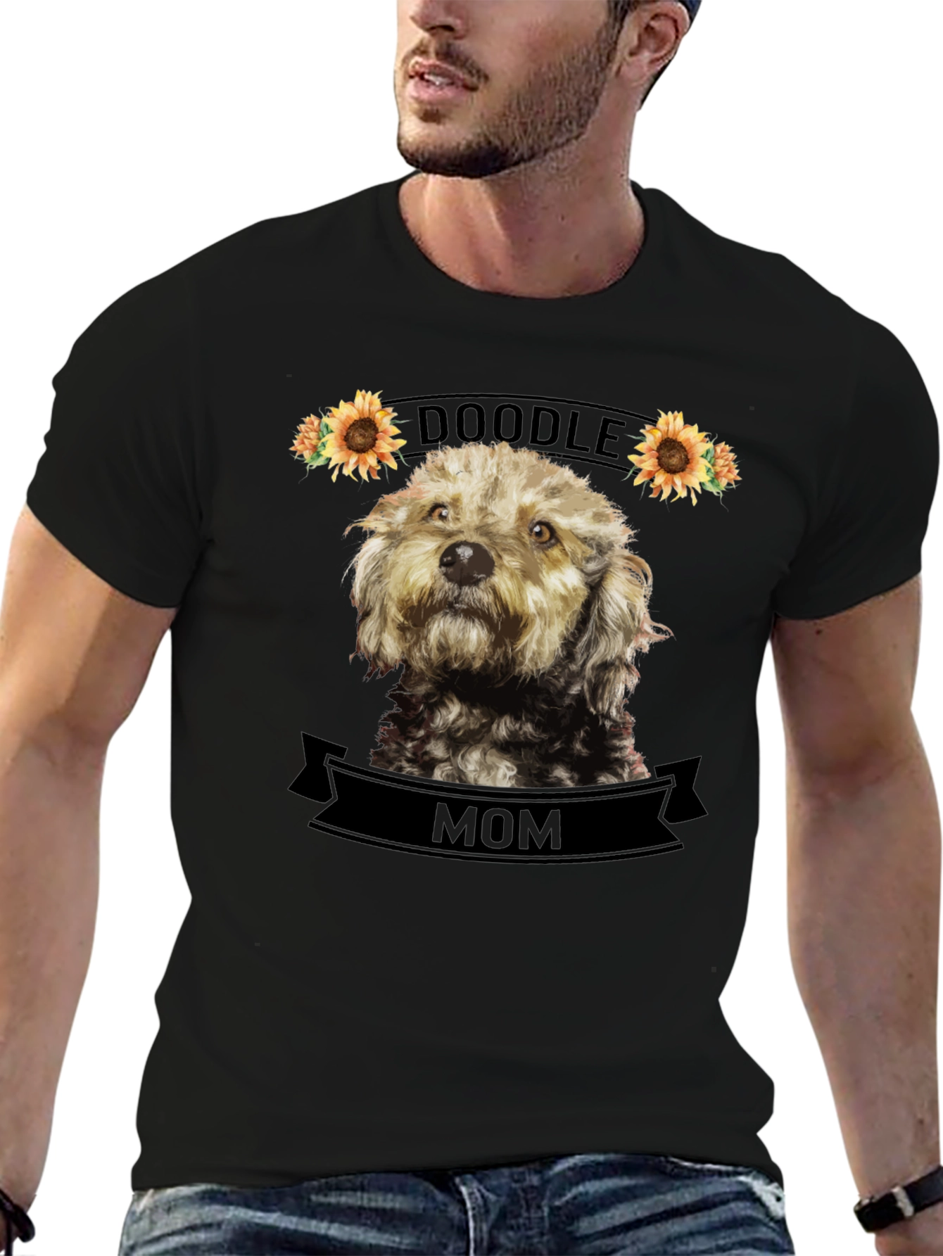Doodle Mom T-Shirt - Sunflower Dog Lover Tee