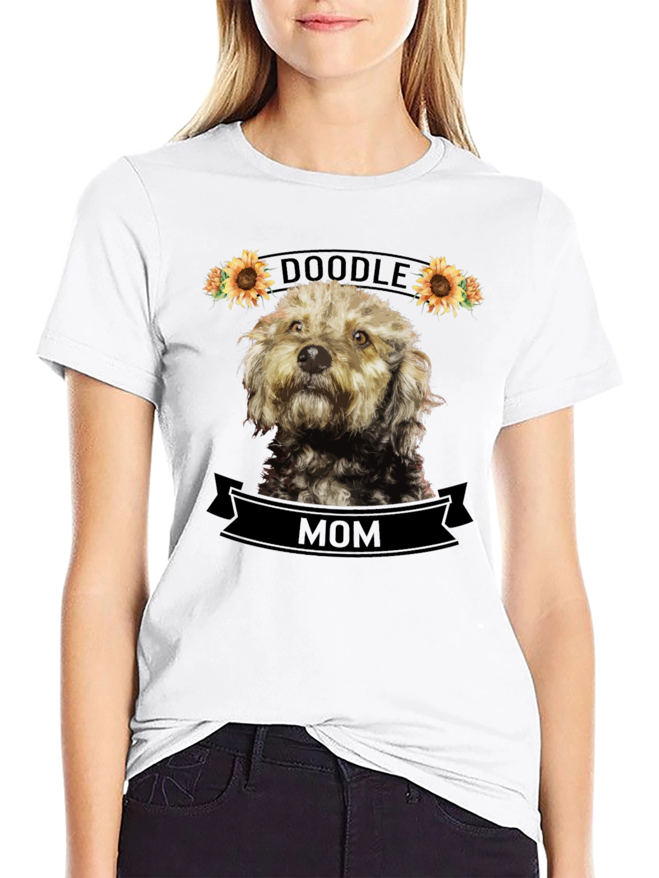 Doodle Mom T-Shirt - Sunflower Dog Lover Tee
