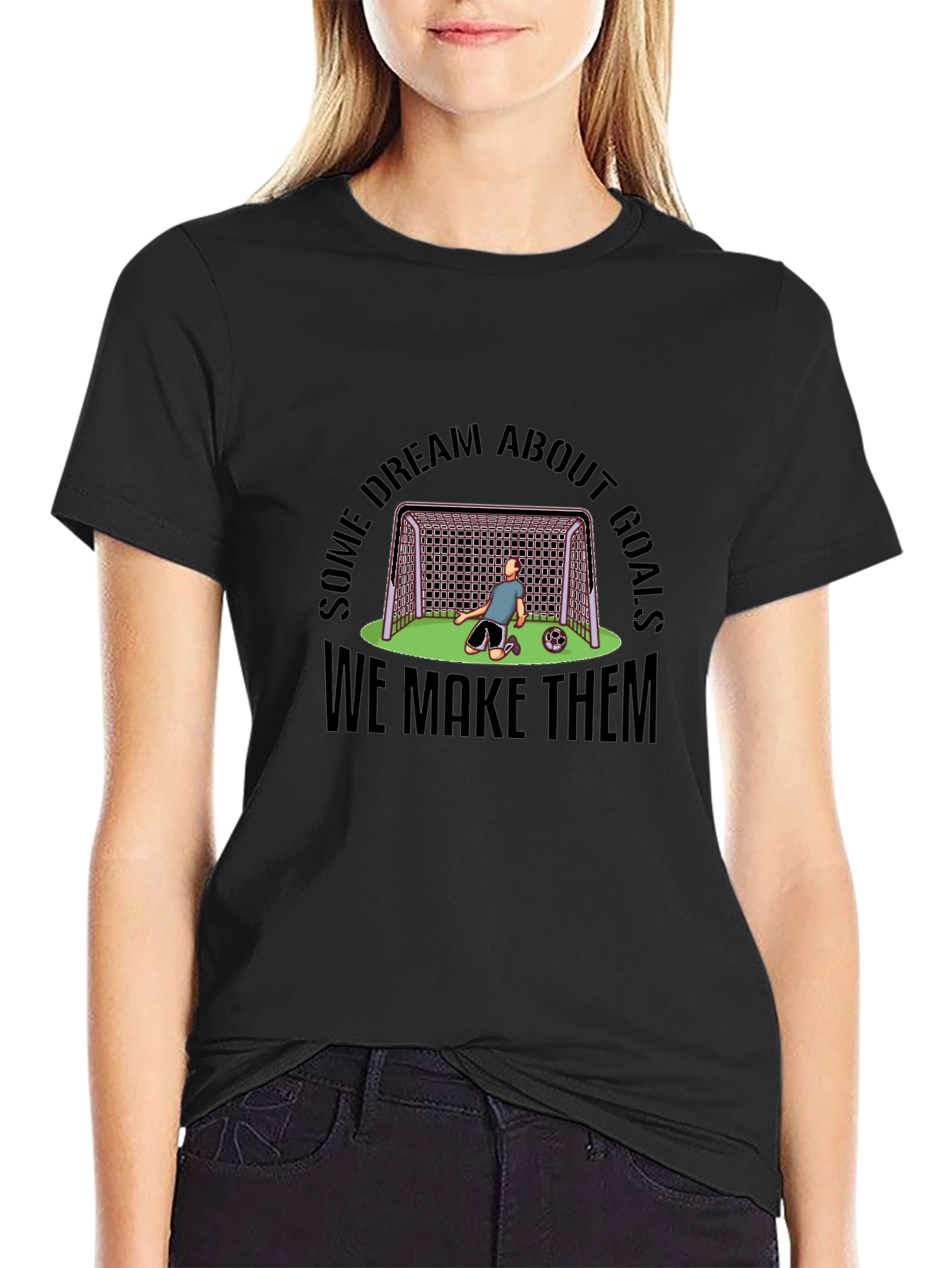 Soccer Dream Goals Black T-Shirt