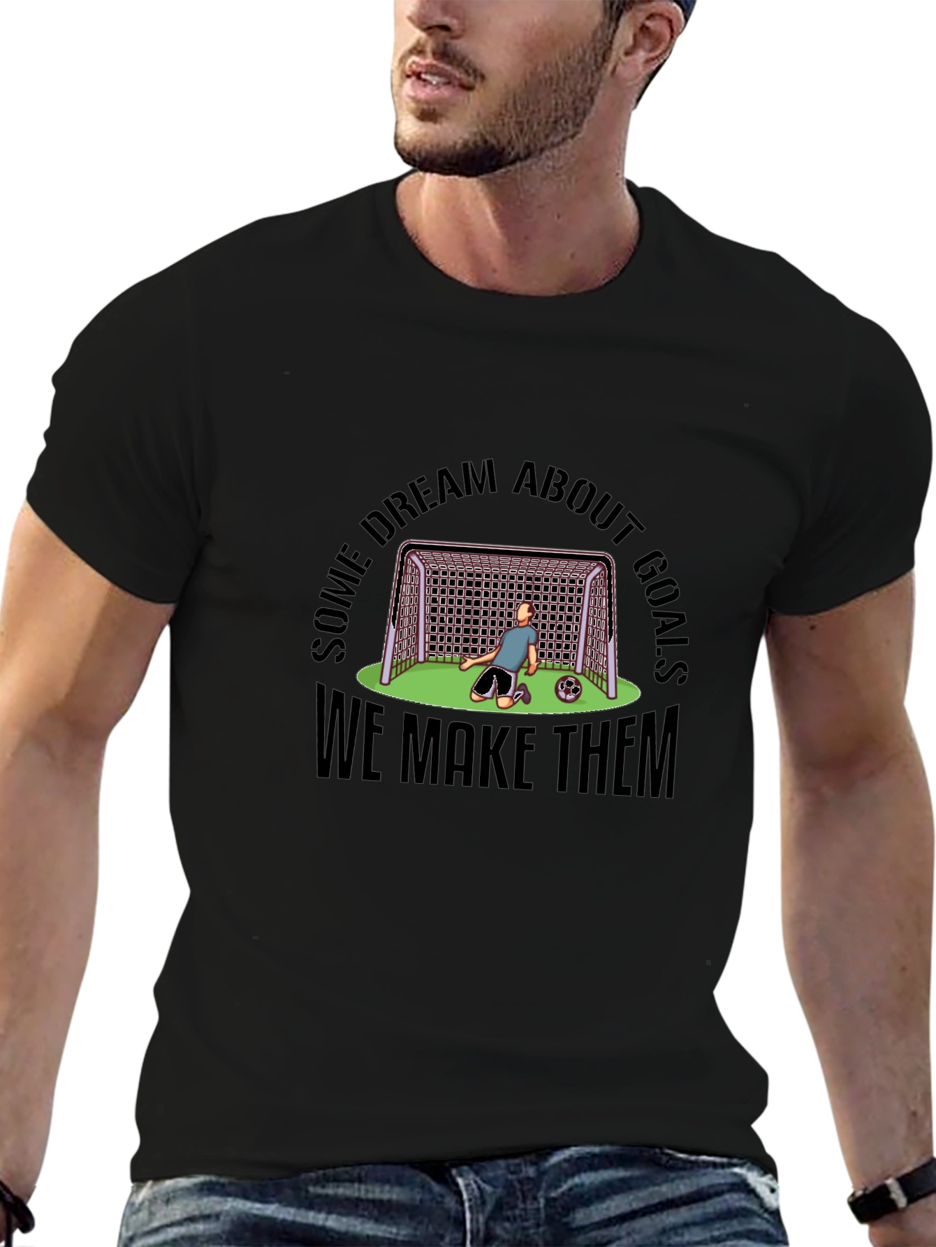 Soccer Dream Goals Black T-Shirt