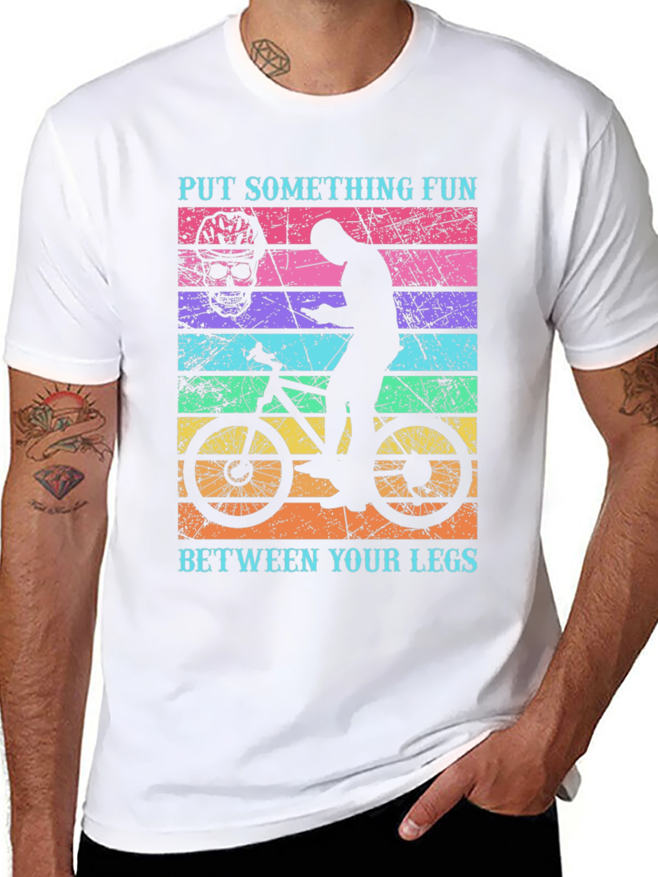 Fun Ride T-Shirt: Bike & Skull Graphic Tee