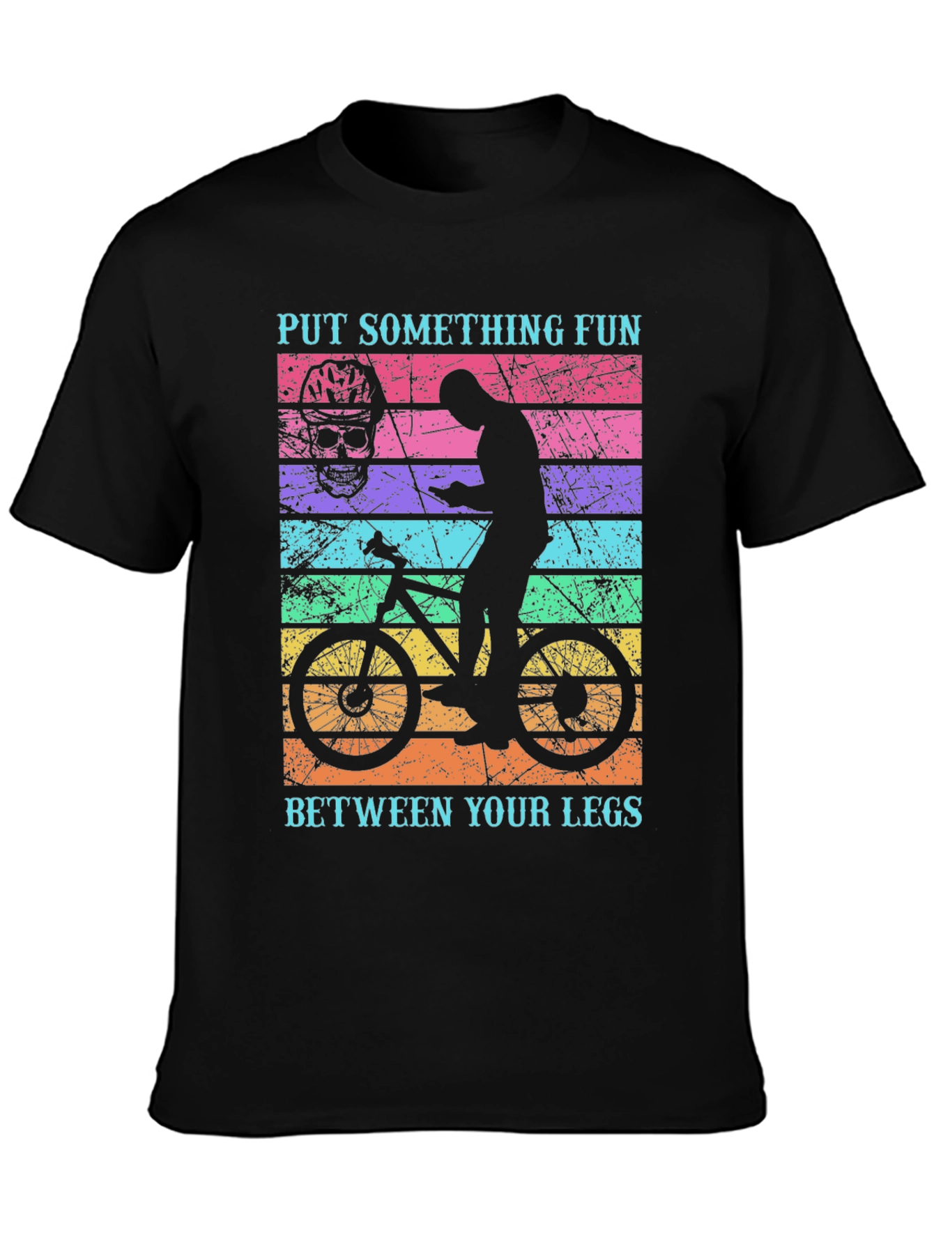 Fun Ride T-Shirt: Bike & Skull Graphic Tee