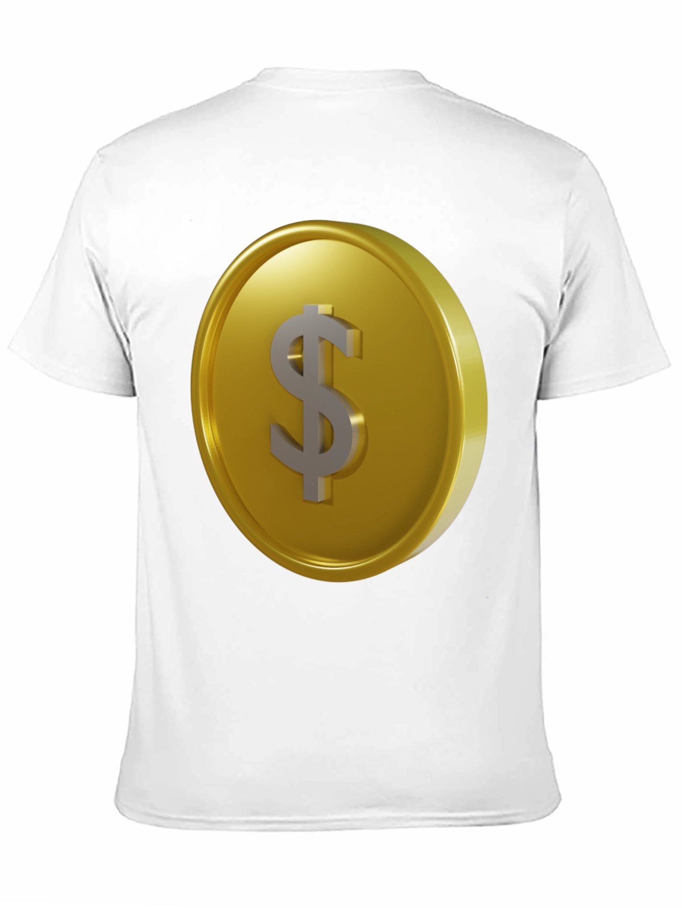 Gold Coin Dollar Sign Black T-Shirt