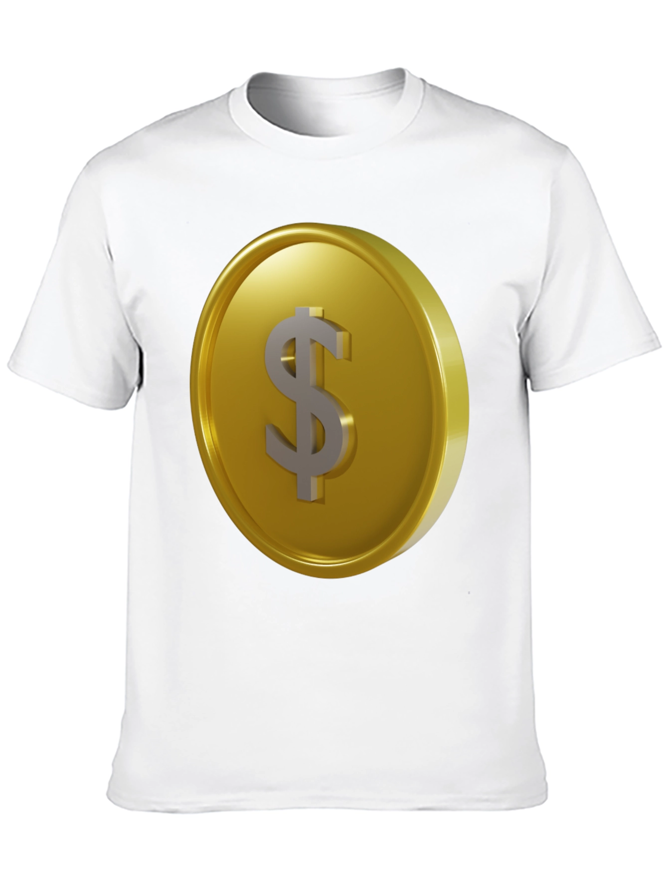 Gold Coin Dollar Sign Black T-Shirt