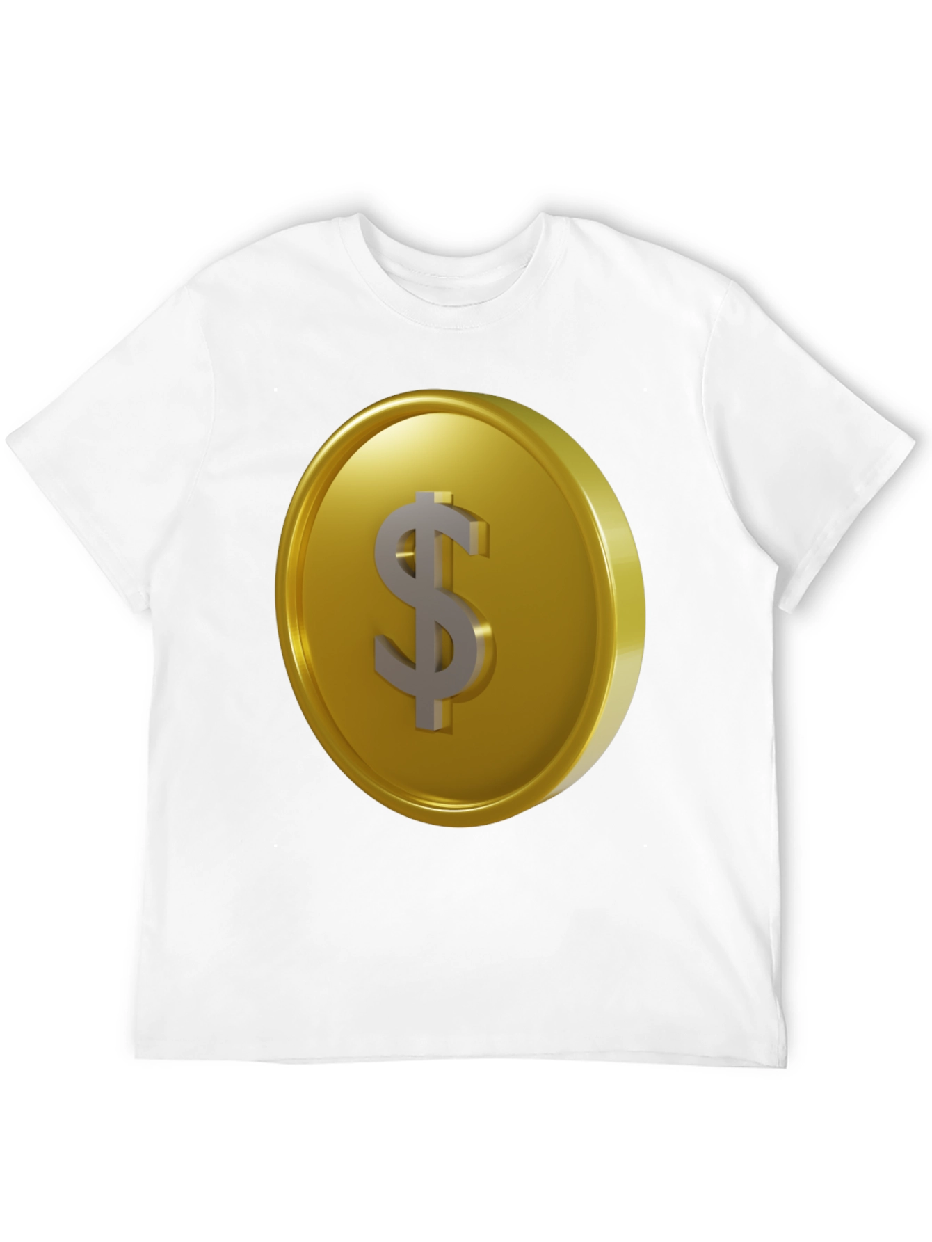 Gold Coin Dollar Sign Black T-Shirt