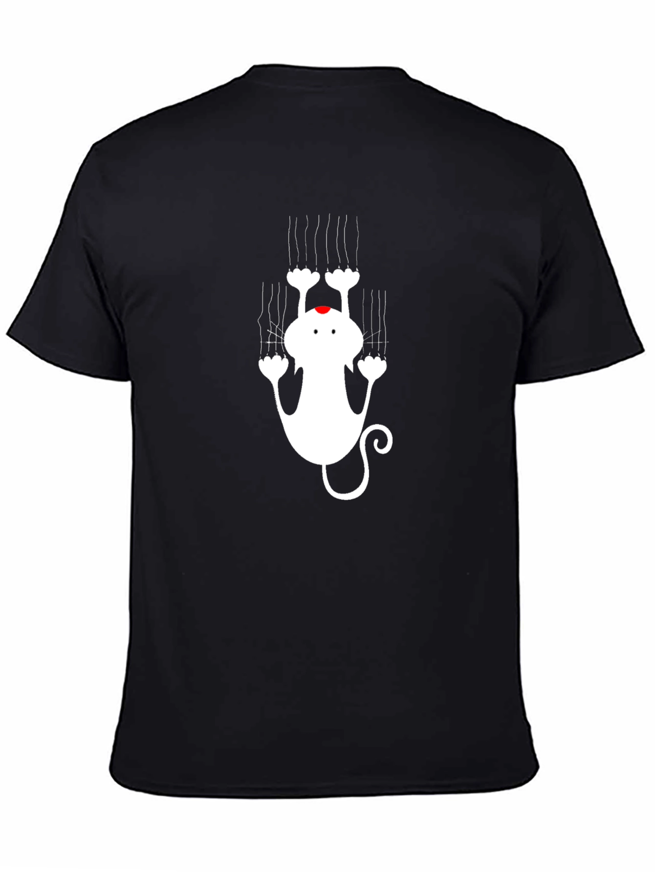 Black T-Shirt with Cat Graphic
