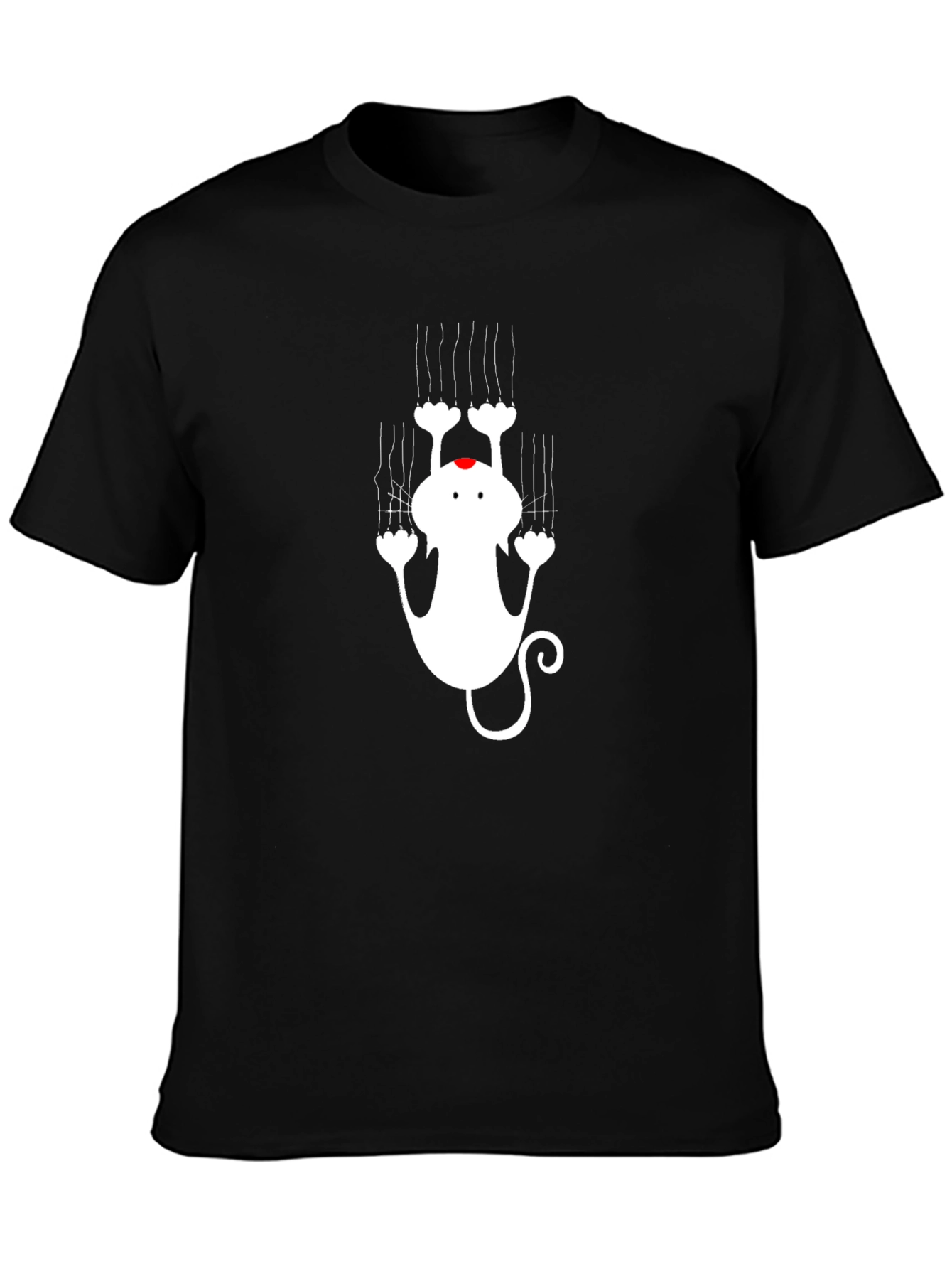 Black T-Shirt with Cat Graphic