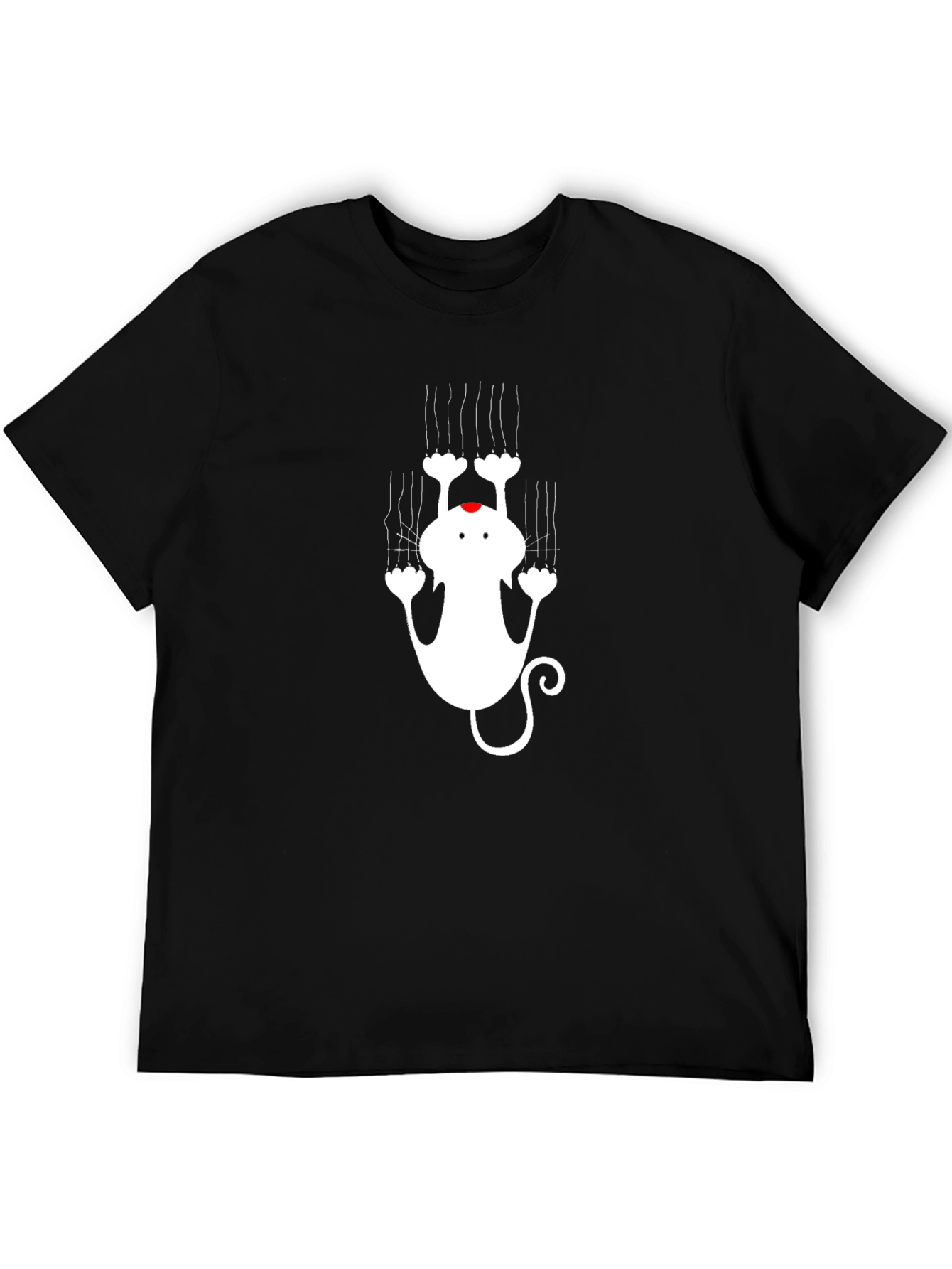Black T-Shirt with Cat Graphic