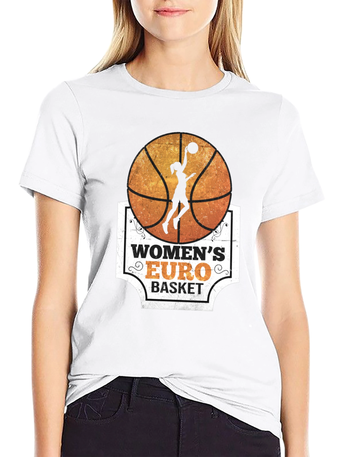 Womens Euro Basket Graphic T-Shirt