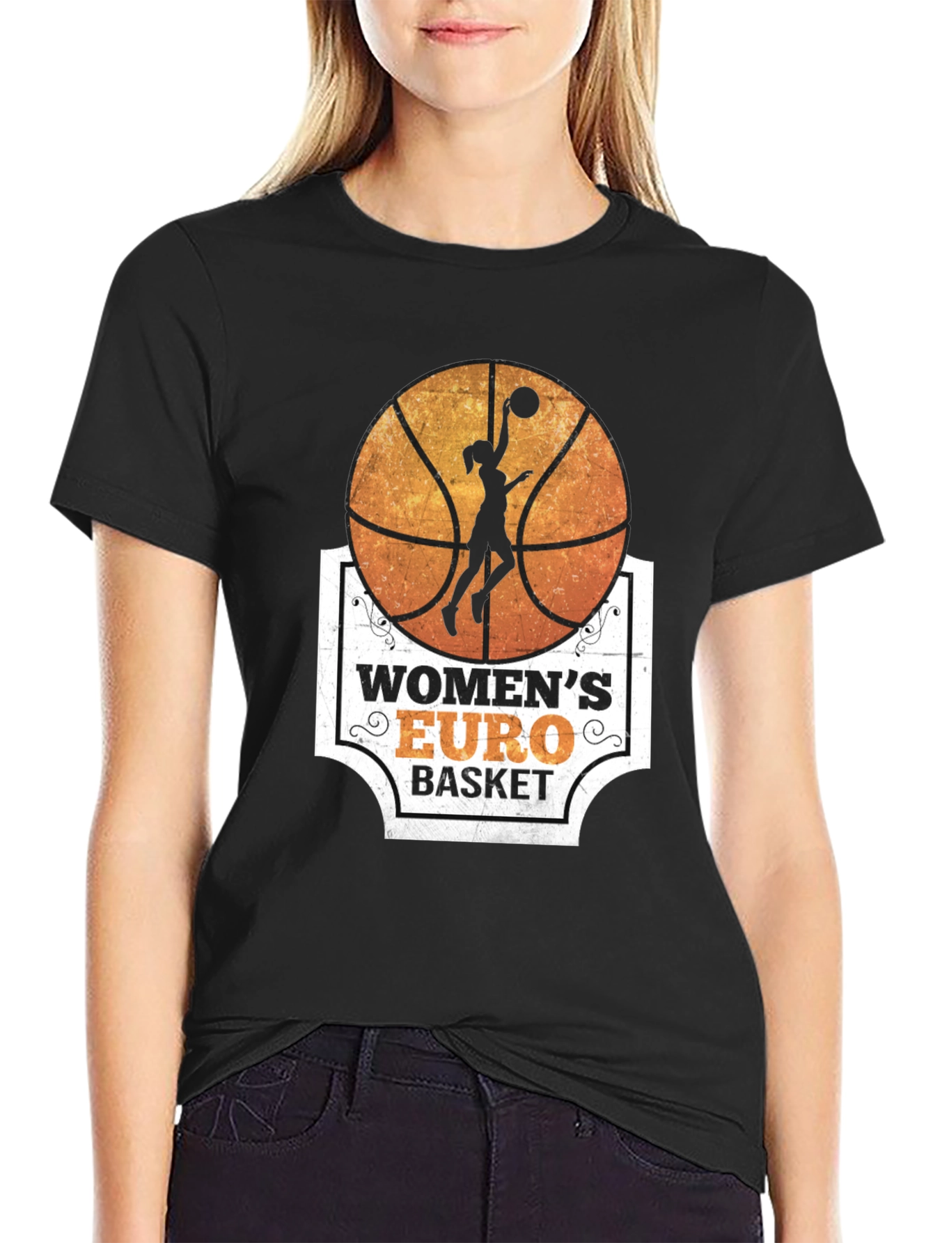 Womens Euro Basket Graphic T-Shirt