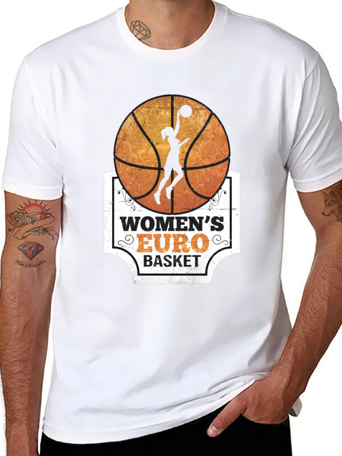 Womens Euro Basket Graphic T-Shirt