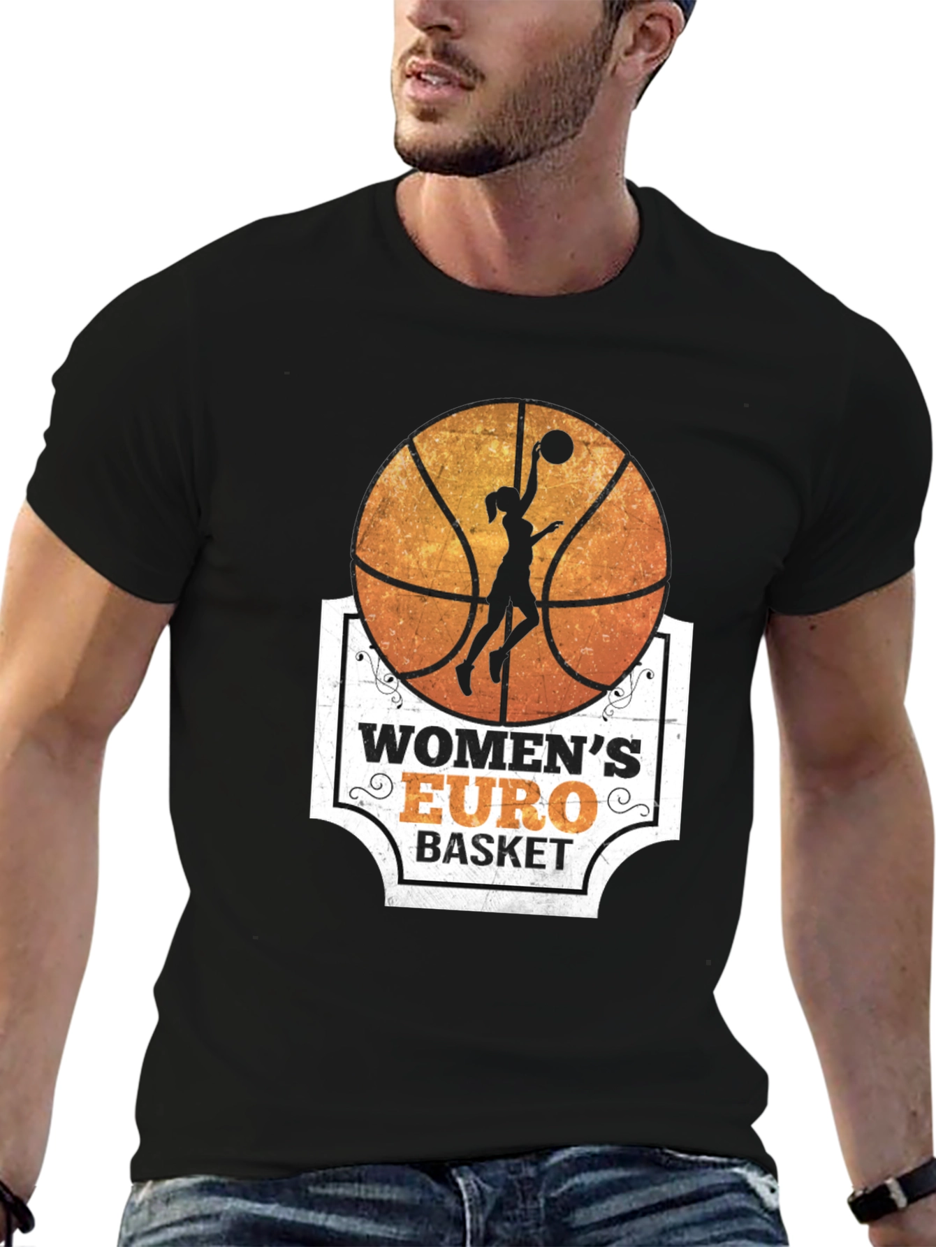 Womens Euro Basket Graphic T-Shirt