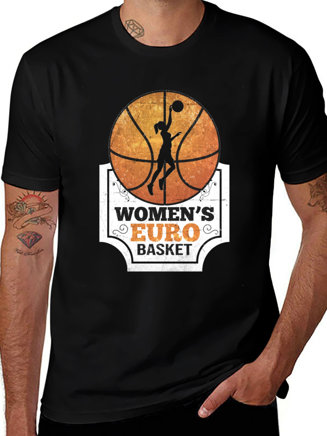 Womens Euro Basket Graphic T-Shirt
