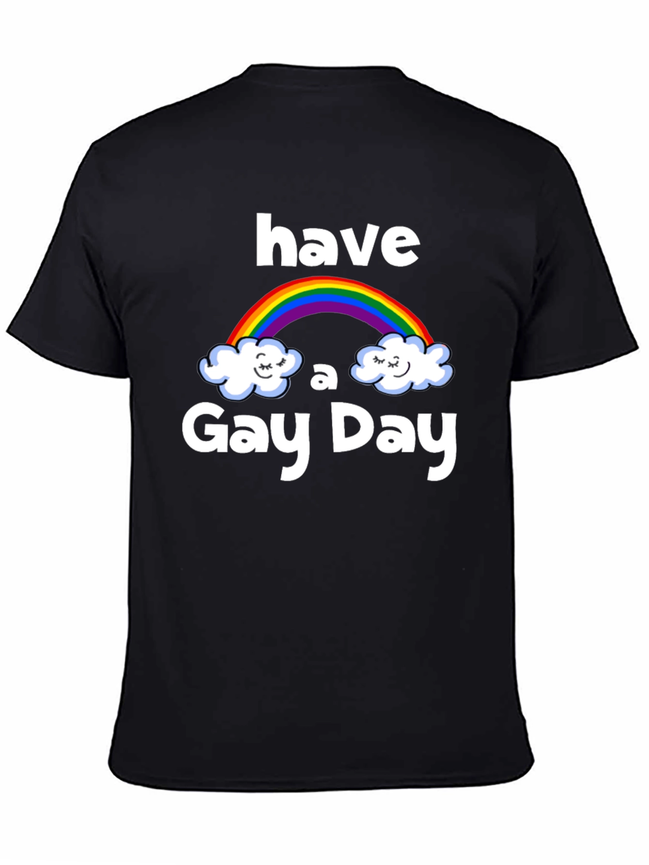 Have a Gay Day Rainbow Graphic Tee - Black