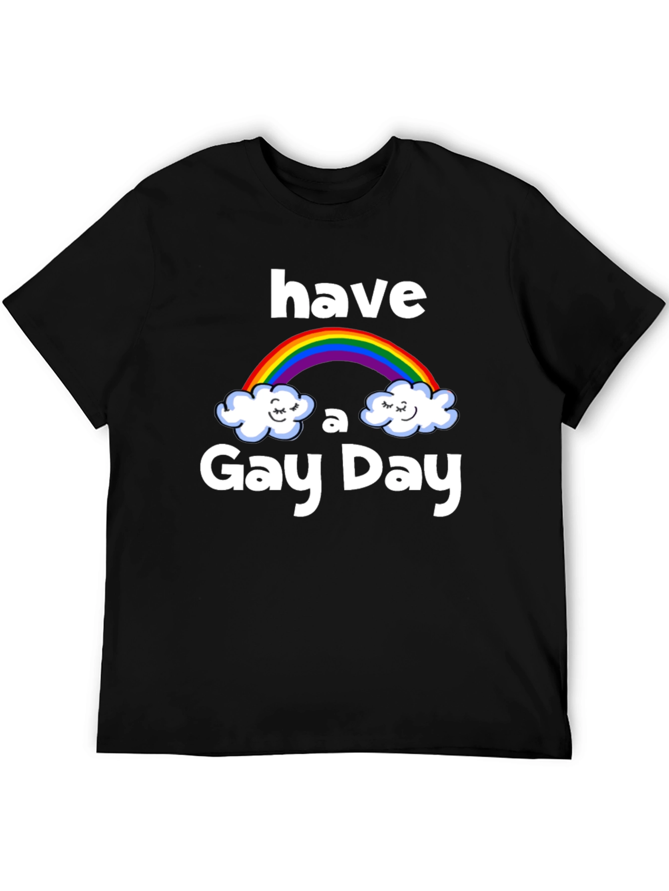 Have a Gay Day Rainbow Graphic Tee - Black
