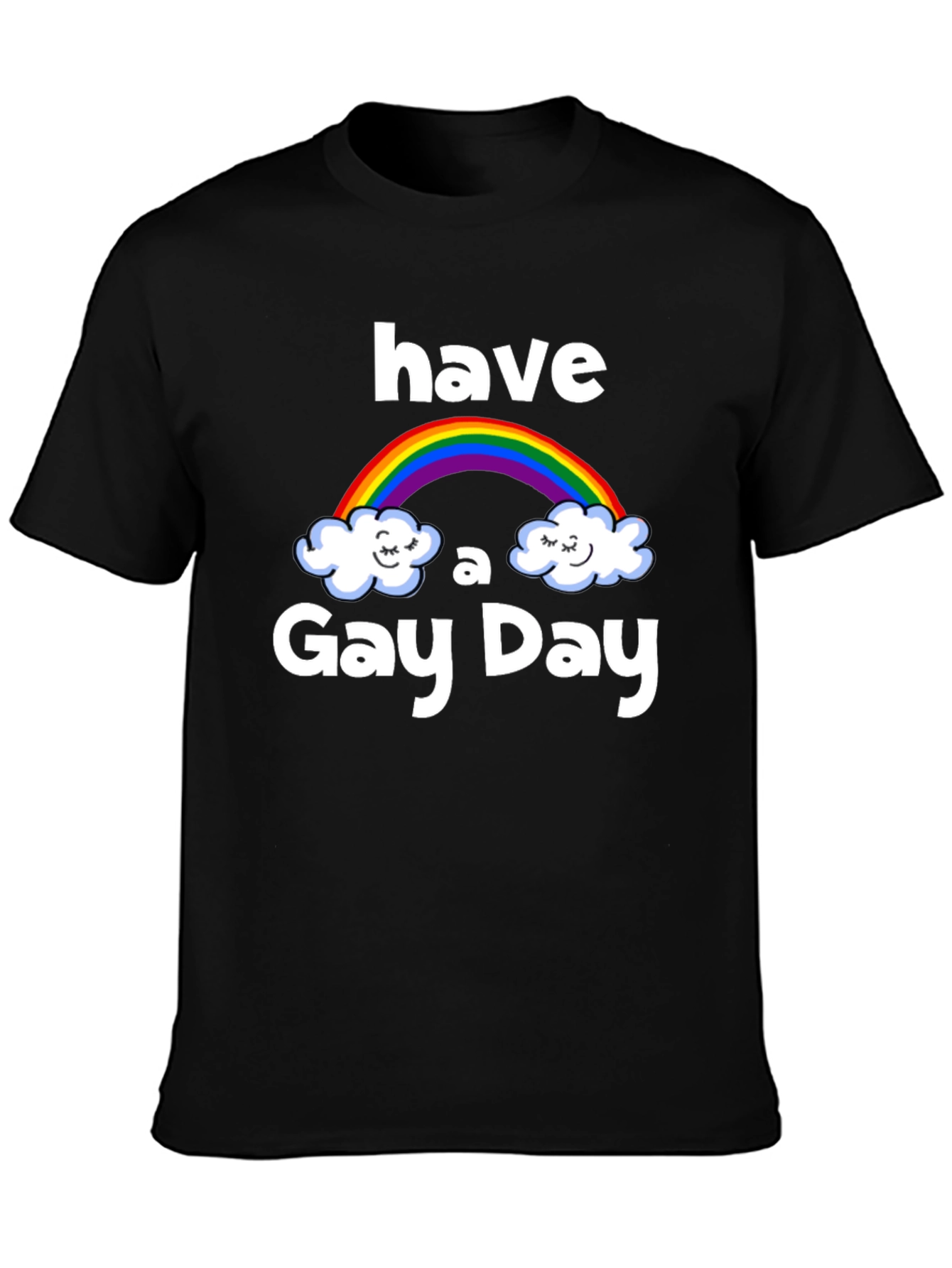 Have a Gay Day Rainbow Graphic Tee - Black