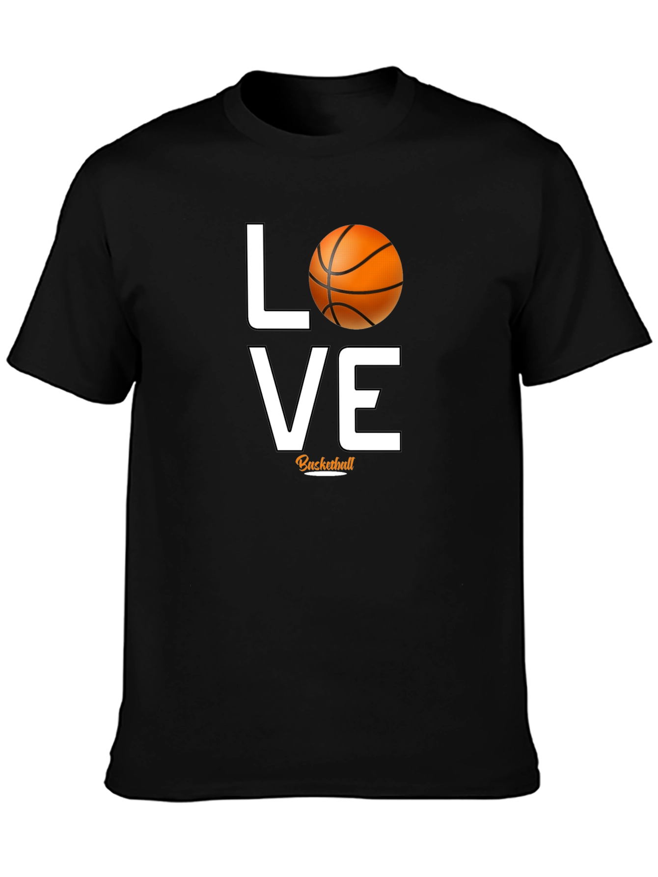 Love Basketball Graphic Tee - Black Cotton T-Shirt