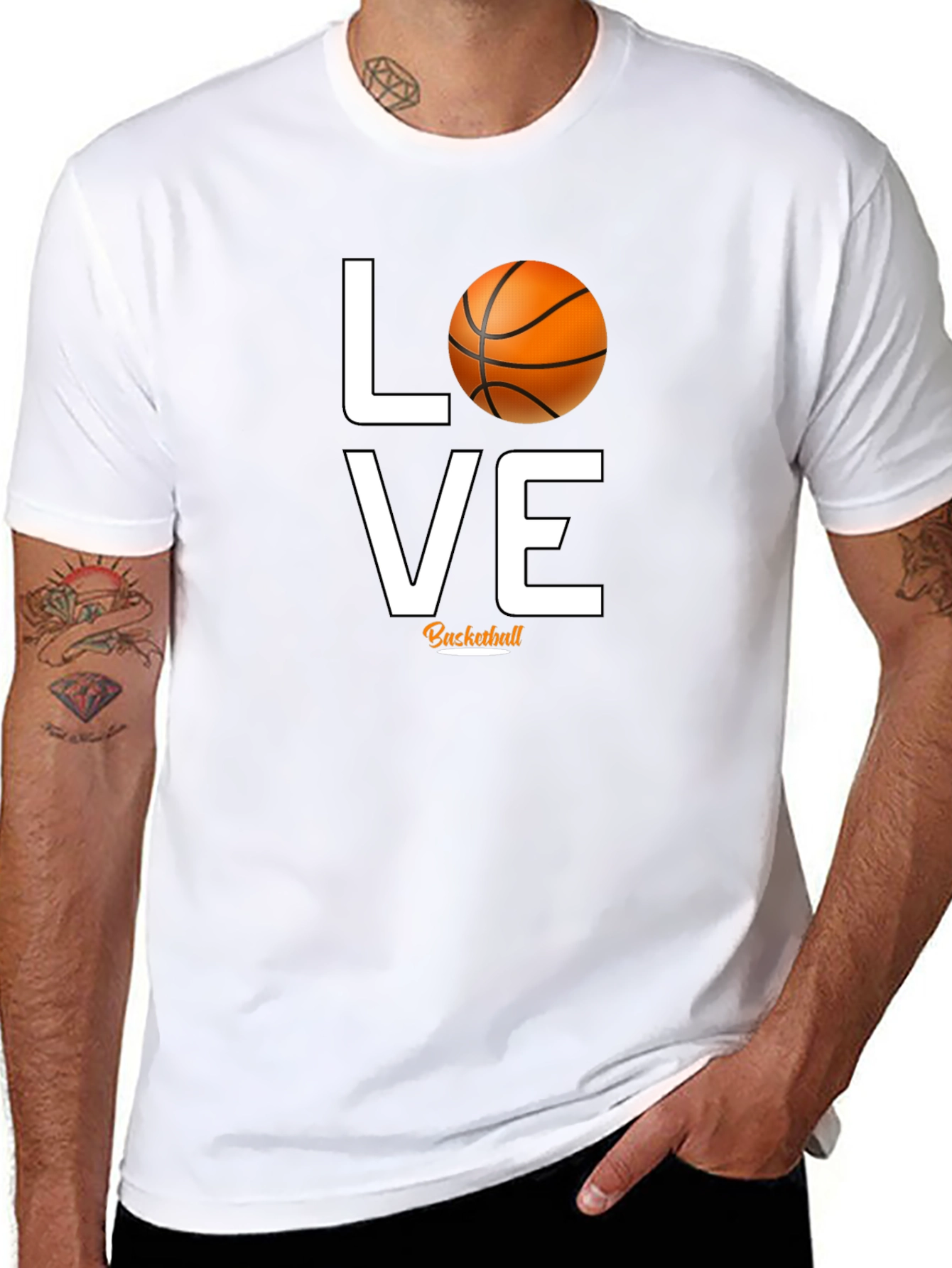 Love Basketball Graphic Tee - Black Cotton T-Shirt
