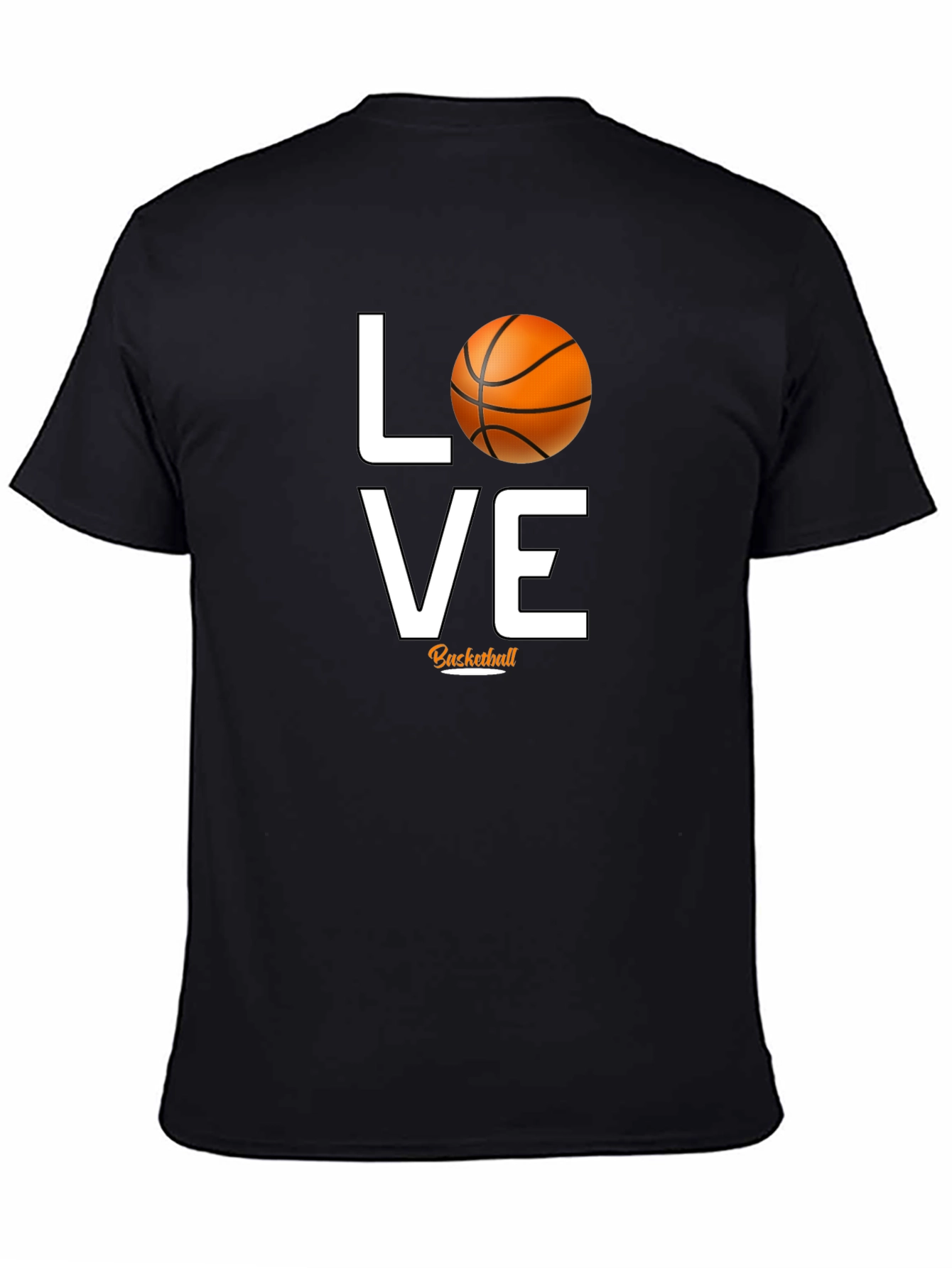 Love Basketball Graphic Tee - Black Cotton T-Shirt