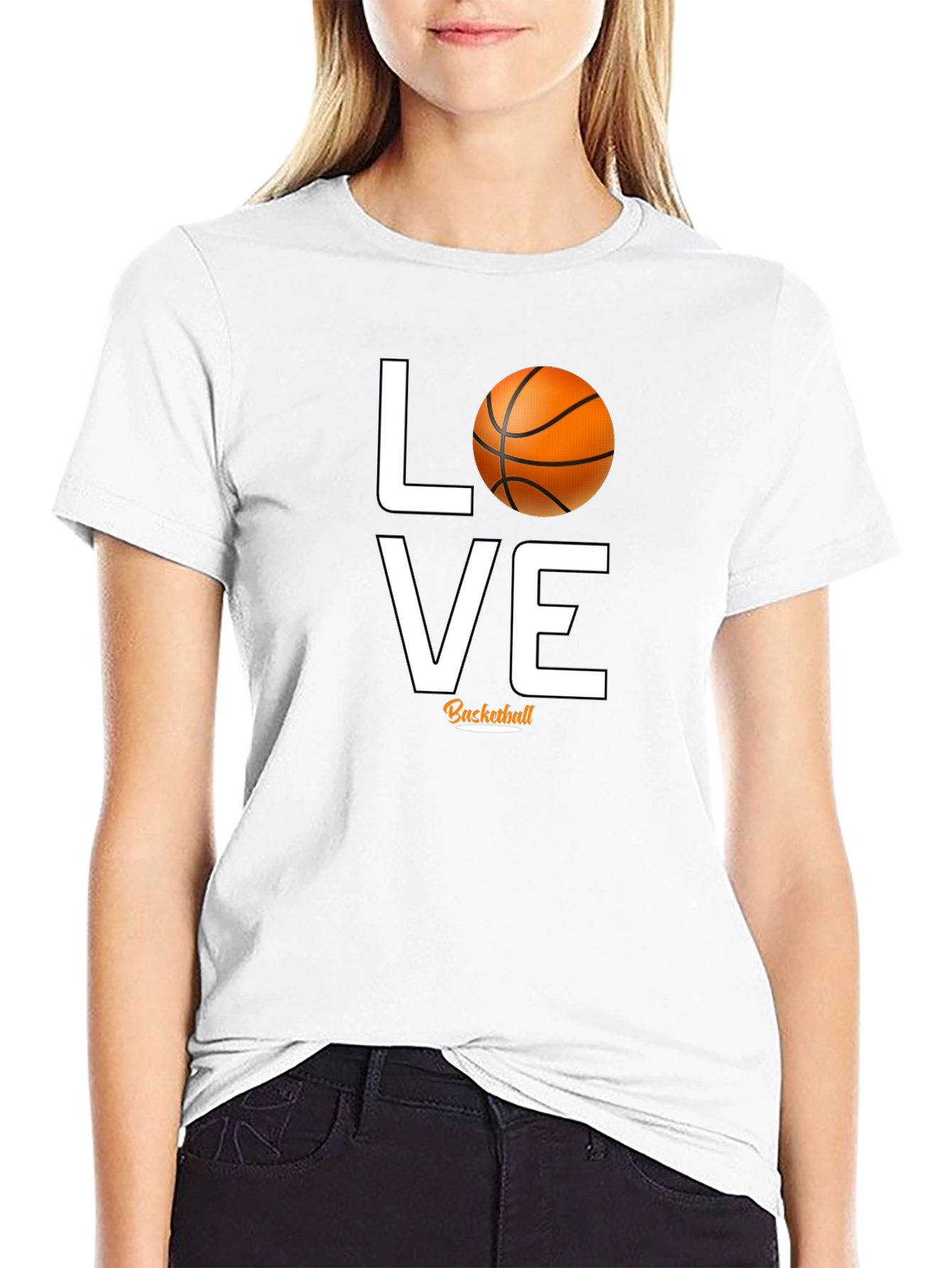 Love Basketball Graphic Tee - Black Cotton T-Shirt
