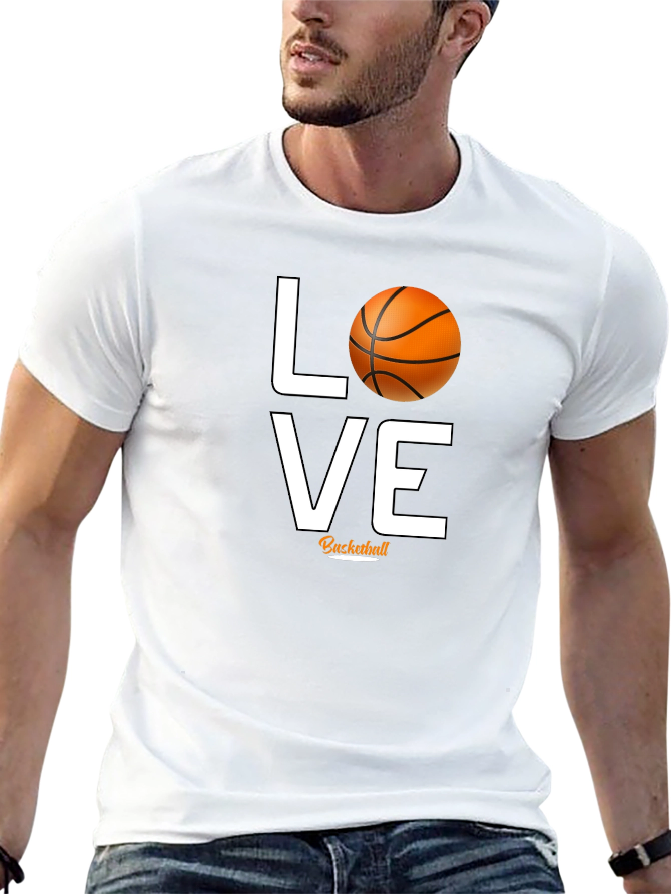Love Basketball Graphic Tee - Black Cotton T-Shirt