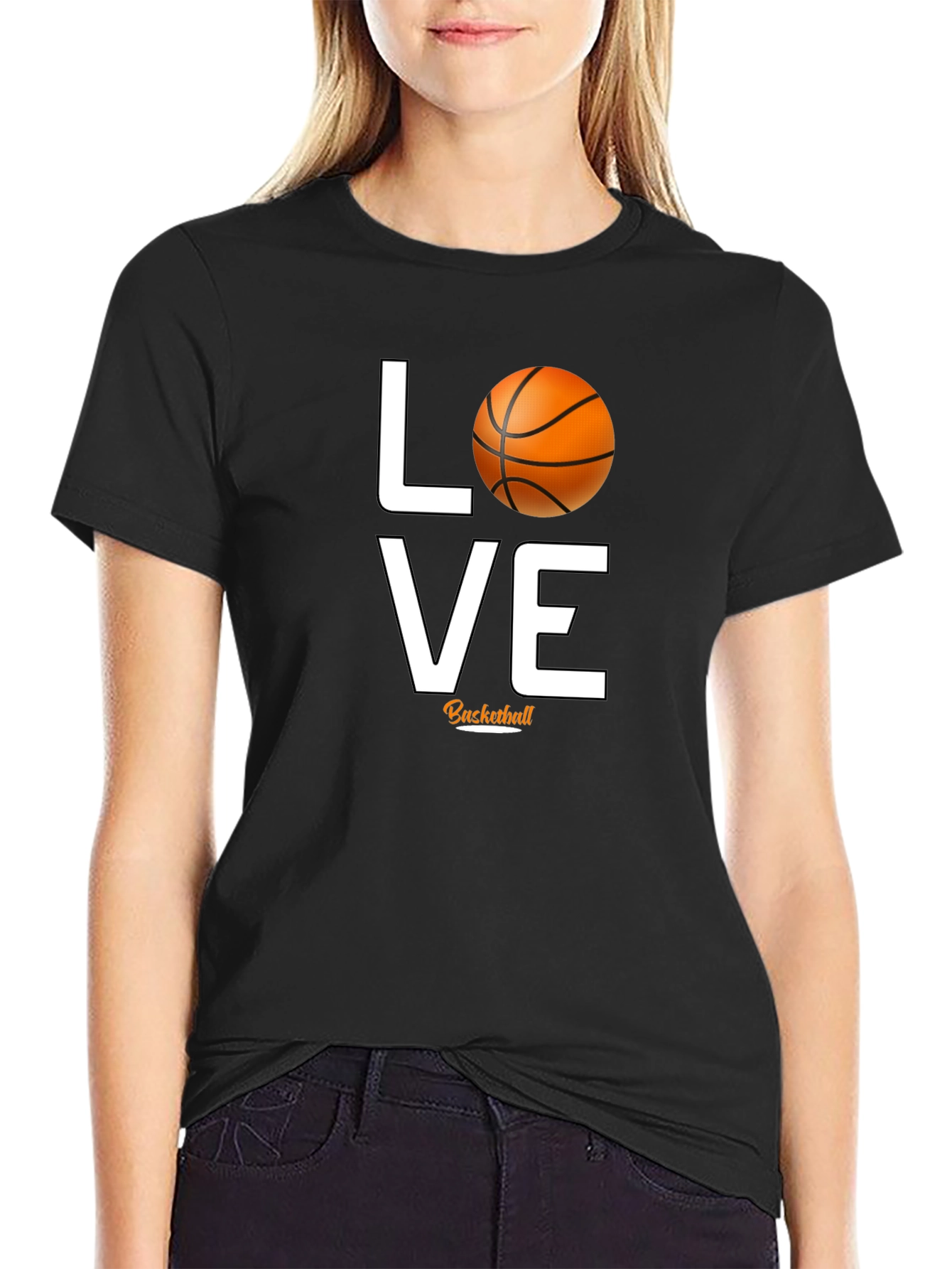 Love Basketball Graphic Tee - Black Cotton T-Shirt